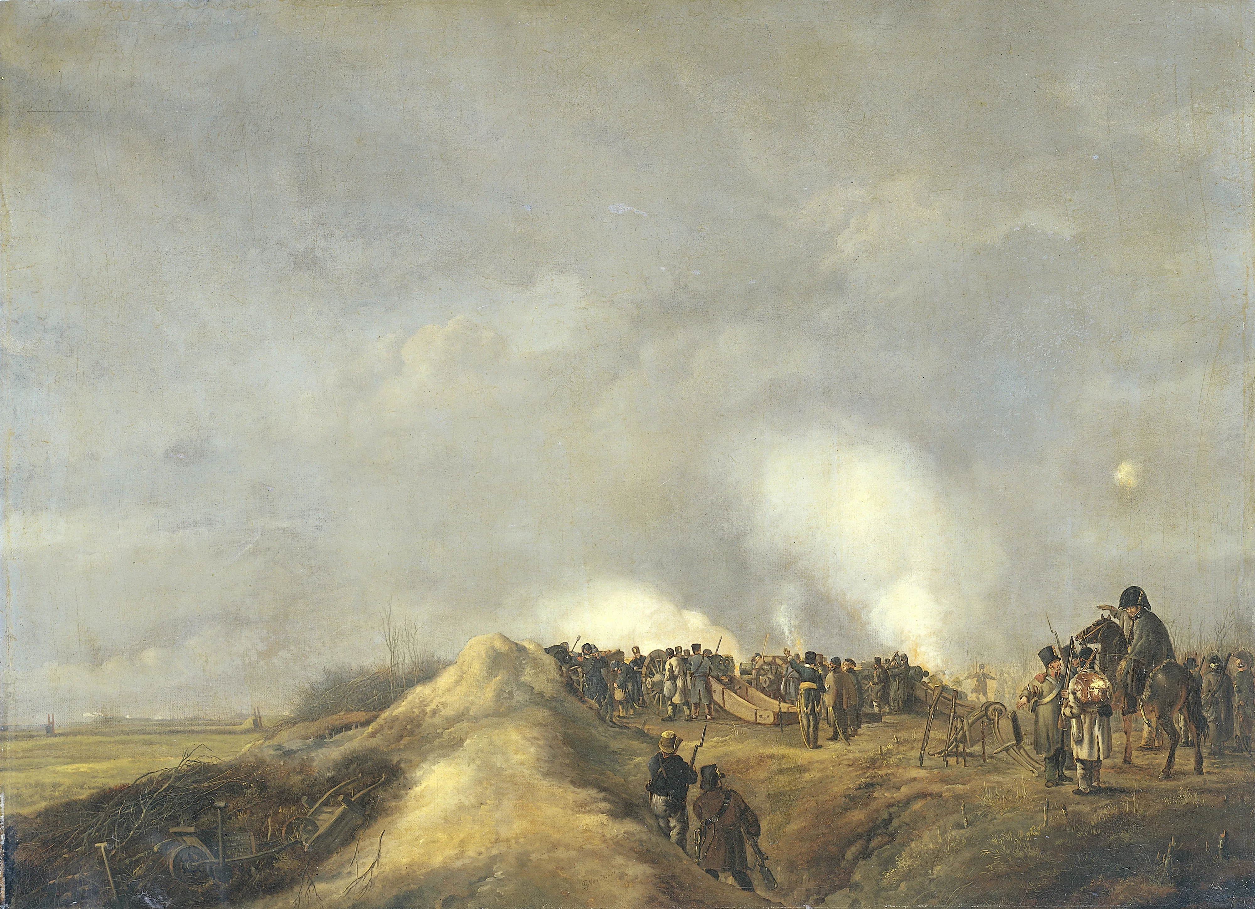Bombardment of Naarden, April 1814, by Pieter Gerardus van Os, oil, 1814