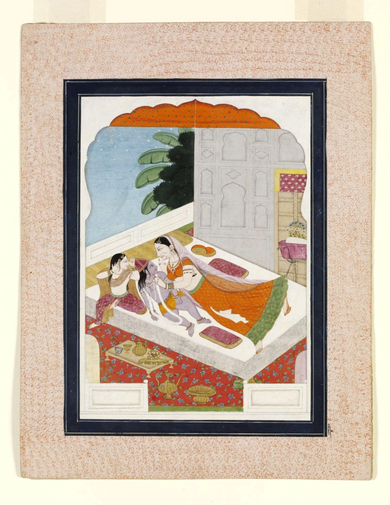 Josoda, Krishna and Balarama, by Unknown, paint, 1820