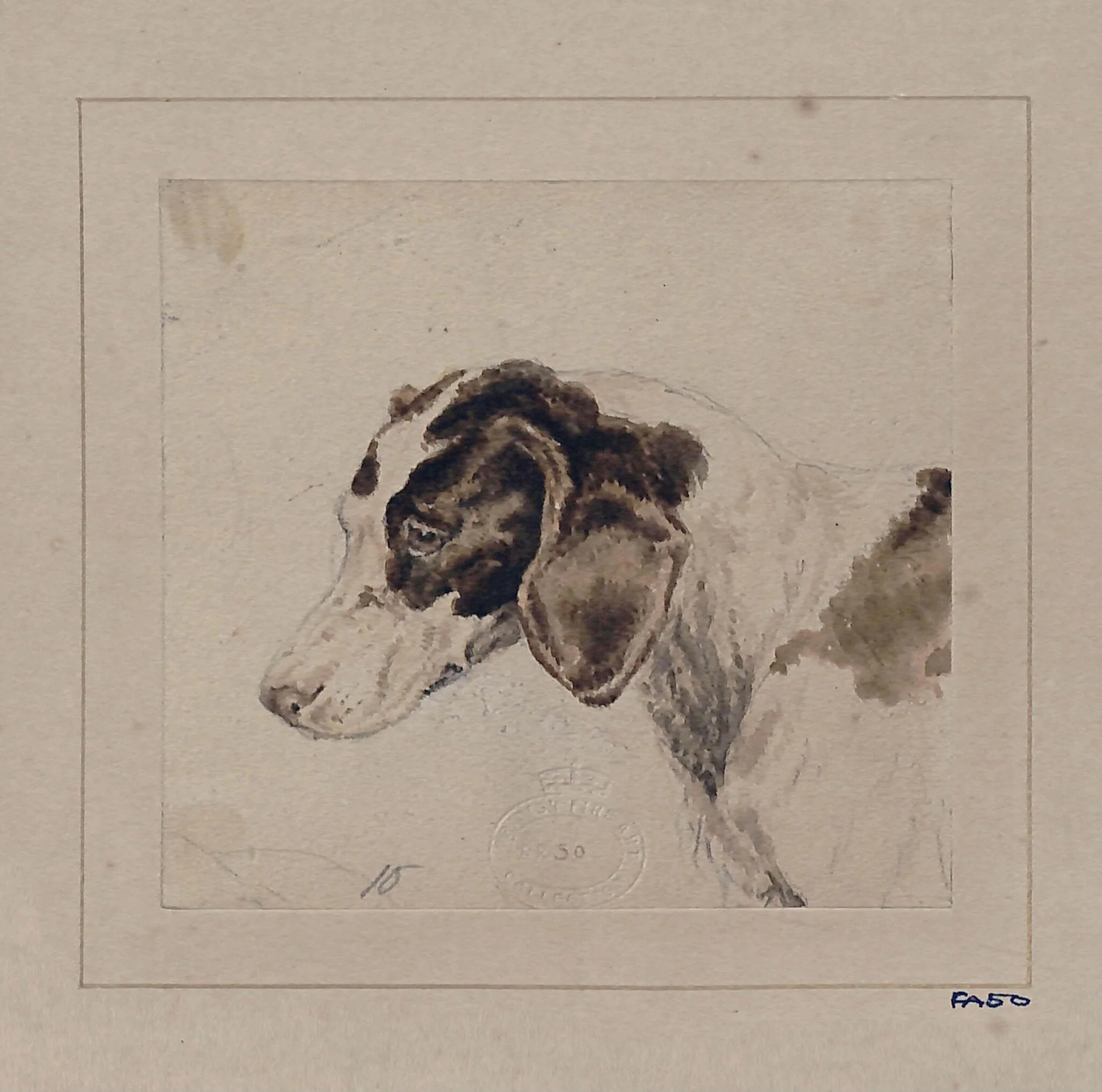 Watercolour of a dog, by Edwin Landseer, watercolor, 1812
