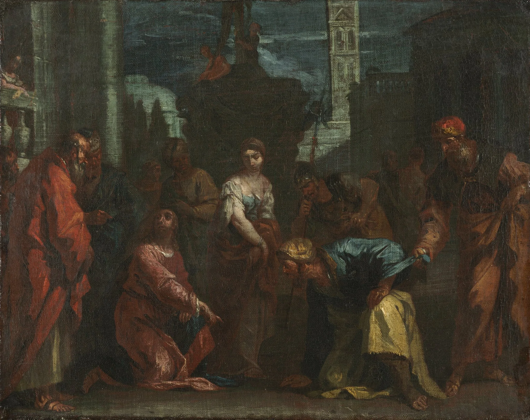 Christ and the Woman Taken in Adultery, by Sebastiano Ricci, unspecified, 1704