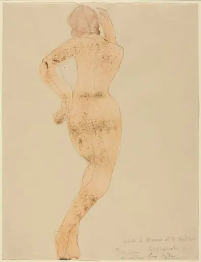 Rear View of Female Figure in Action
