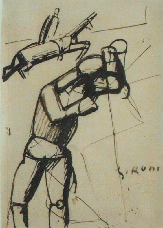 Untitled, by Mario Sironi, ink, 1918