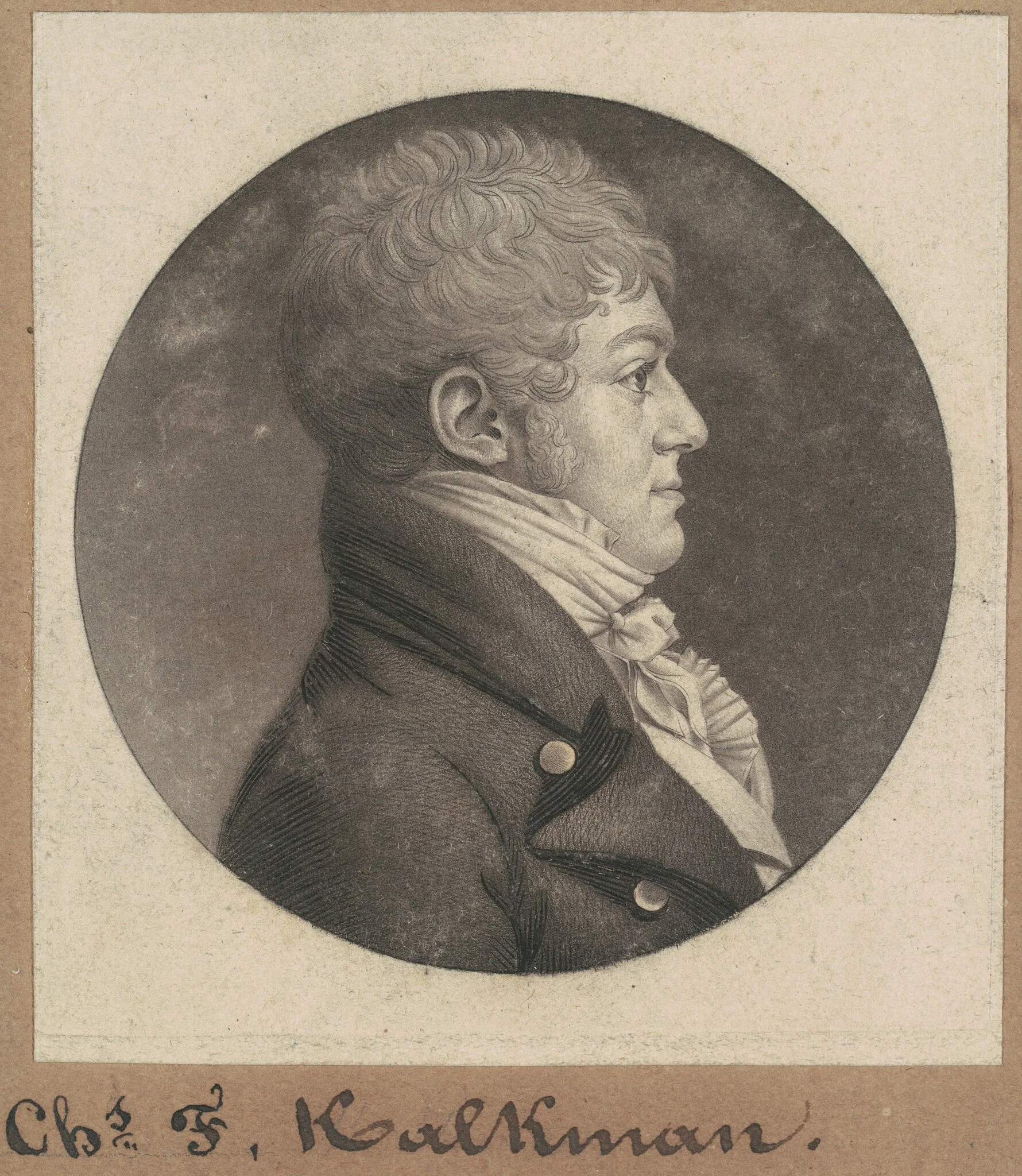 Charles F. Kalkman, by Charles Balthazar Julien Févret de Saint-Mémin, ink, 1803