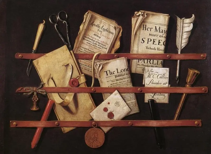 Trompe l'œil with Writing Materials