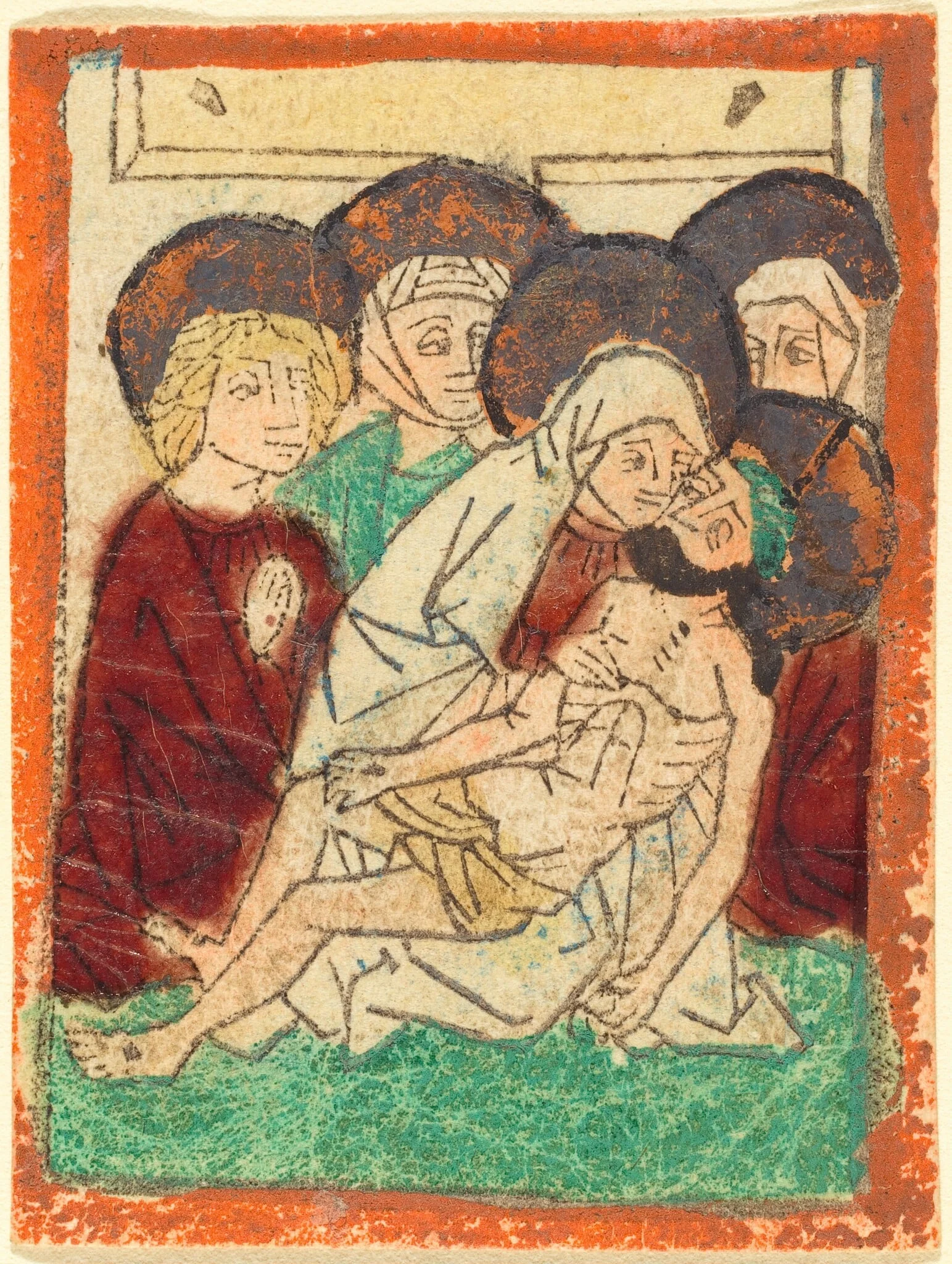 The Lamentation, by German 15th Century, ink, 1475
