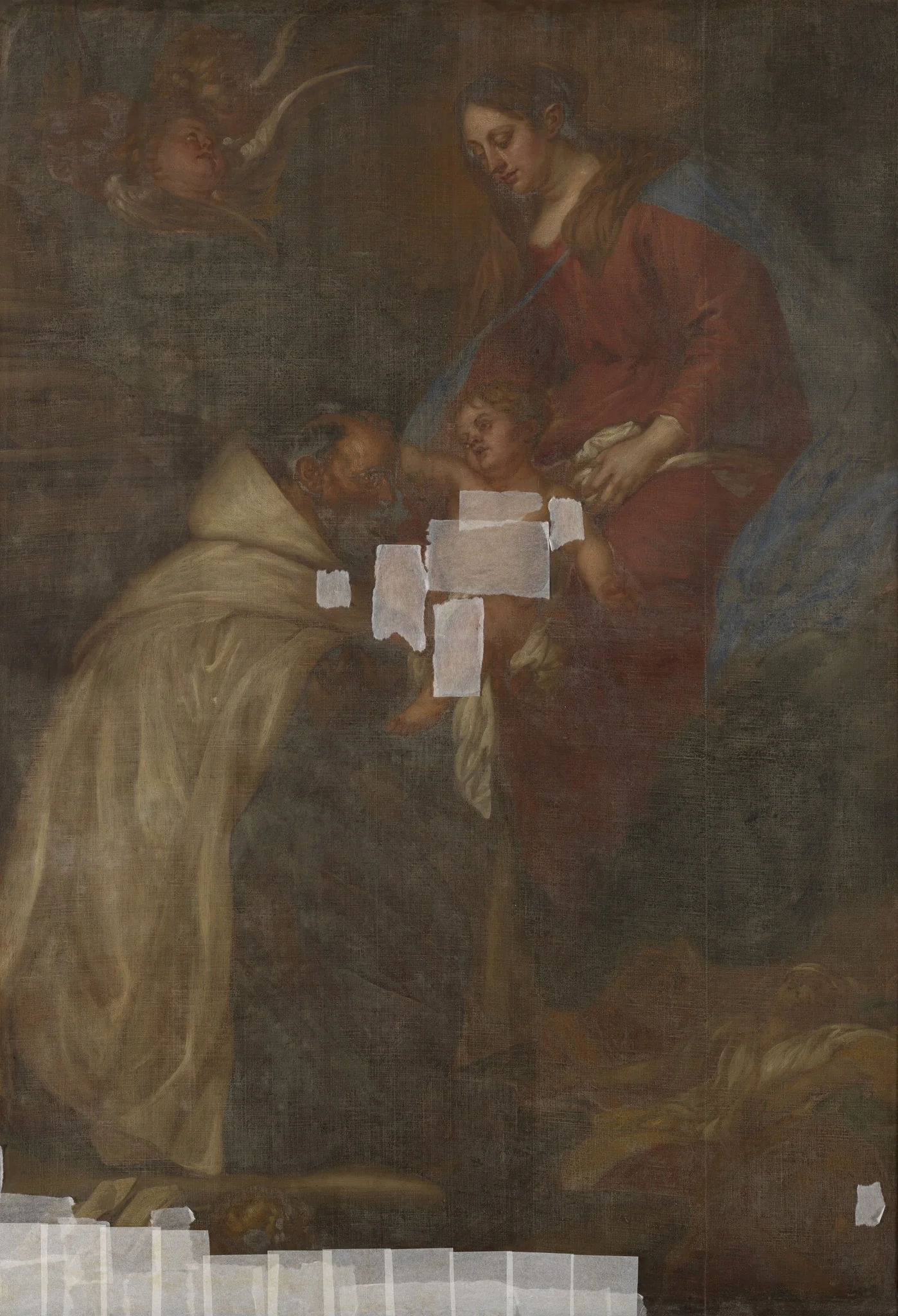 Madonna Appears to Saint Simon Stock