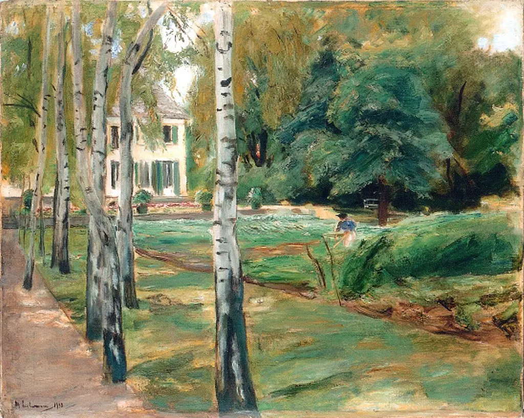 The Avenue of Birches in the Wannsee garden to the West