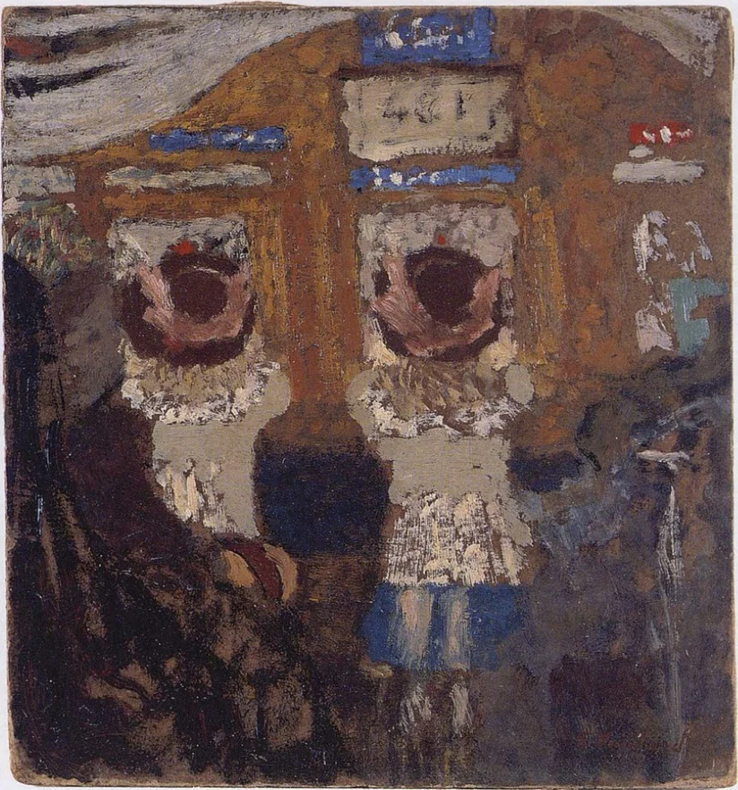 In the Bus, by Édouard Vuillard, oil, 1898