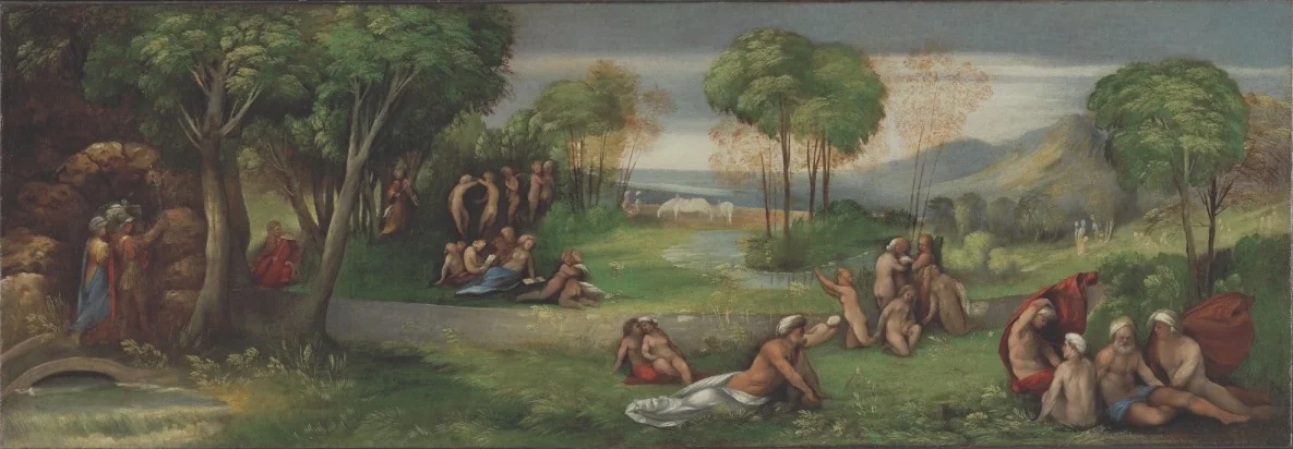 Aeneas at the Entrance to the Elysian Fields, by Dosso Dossi, oil, 1520
