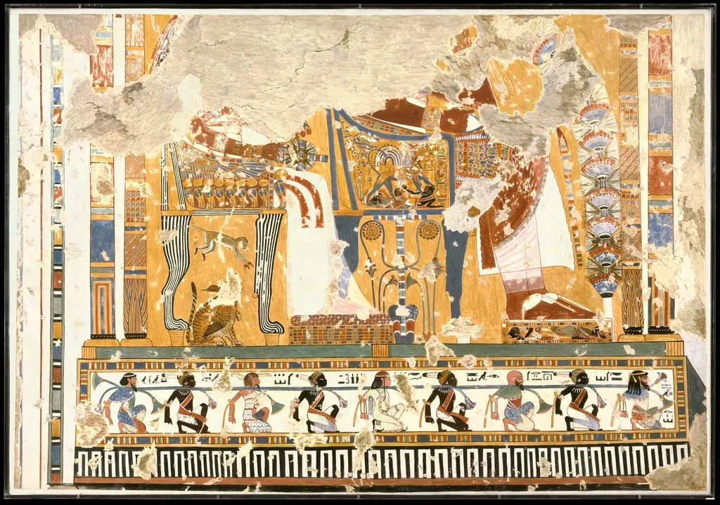 Amenhotep III and Queen Tiye Enthroned Beneath a Kiosk, Tomb of Anen