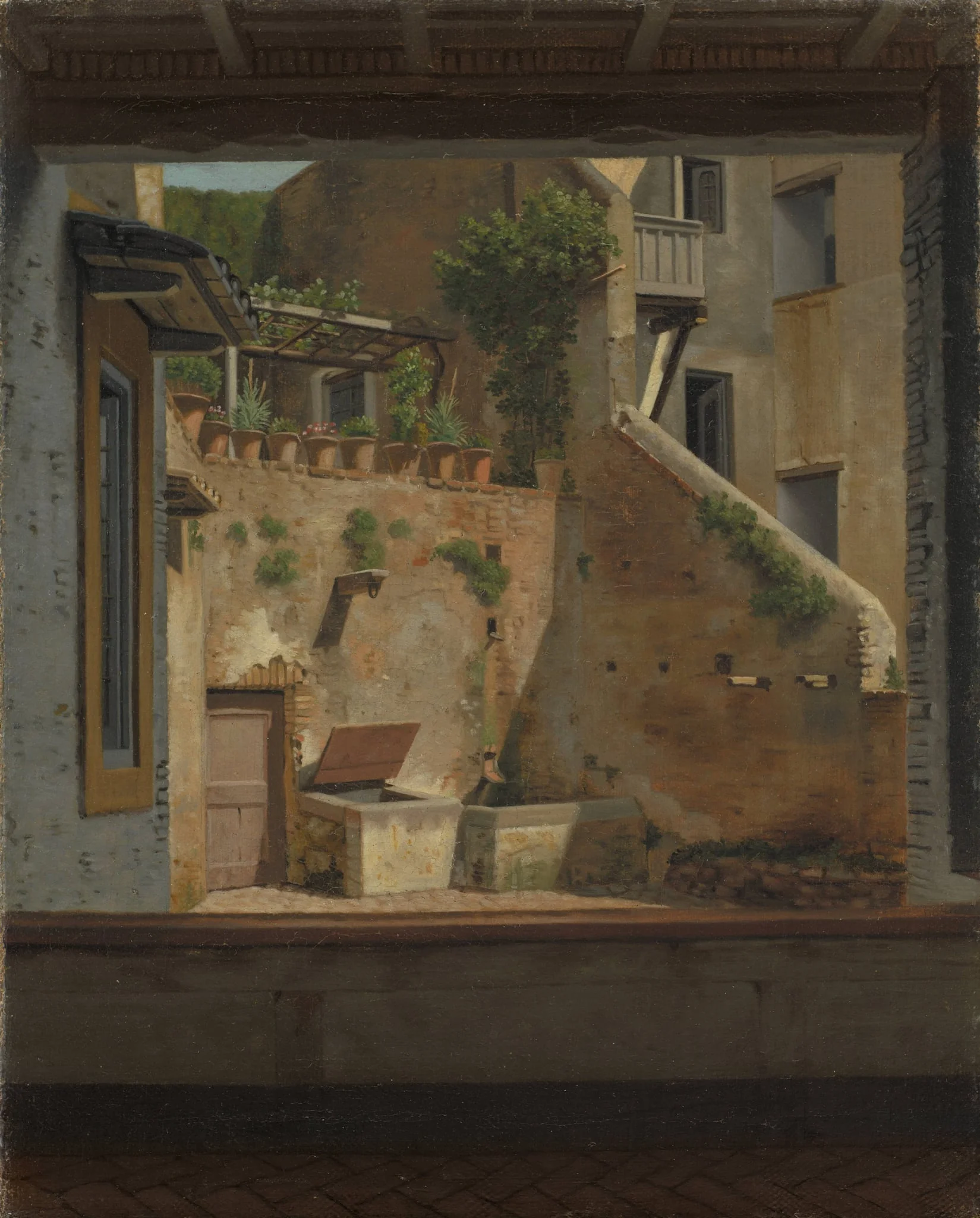 A Courtyard in Rome. Copy after Eckersberg, by Unknown, 1850
