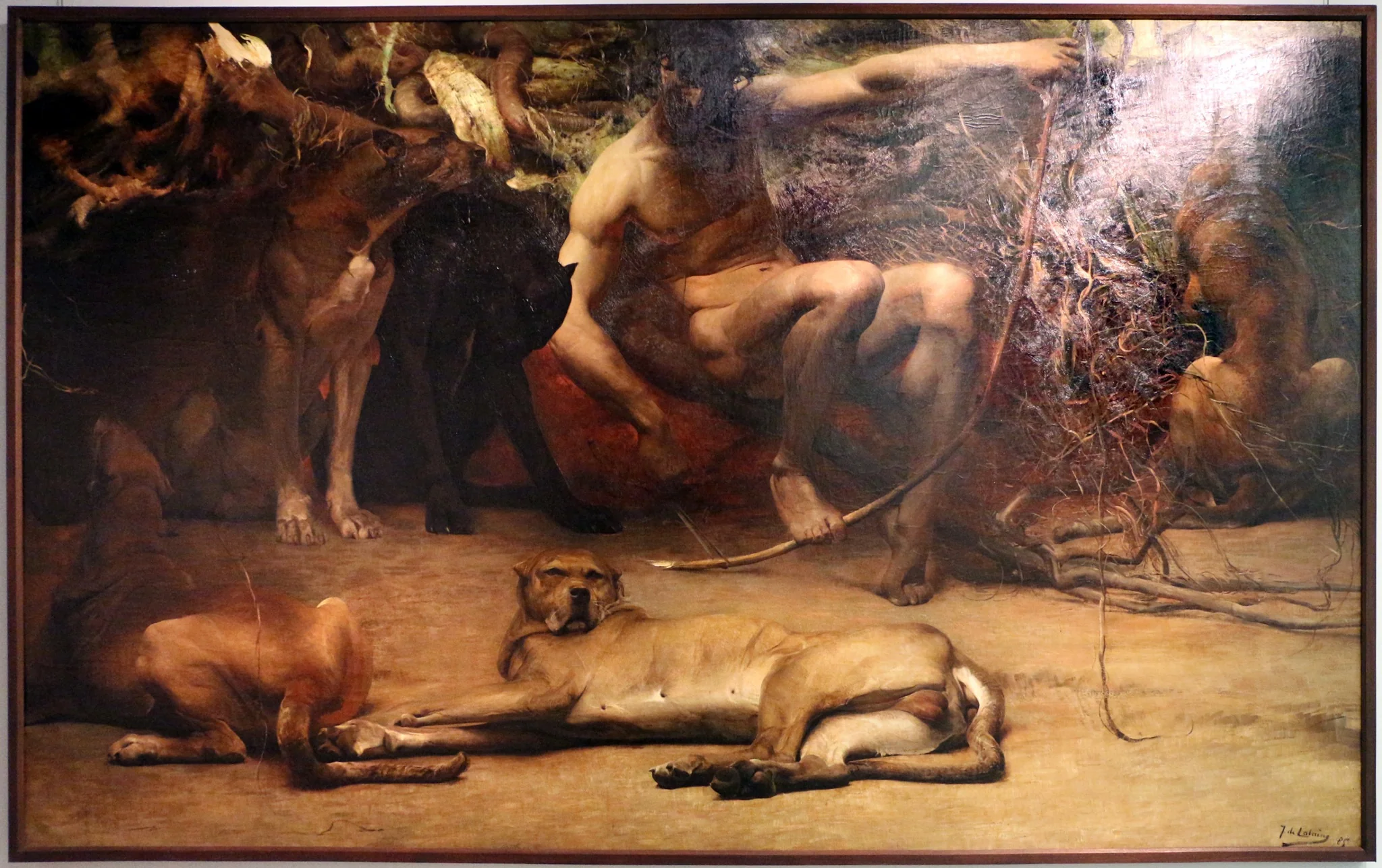 De primitieve jager, by Jacques de Lalaing, oil, 1893