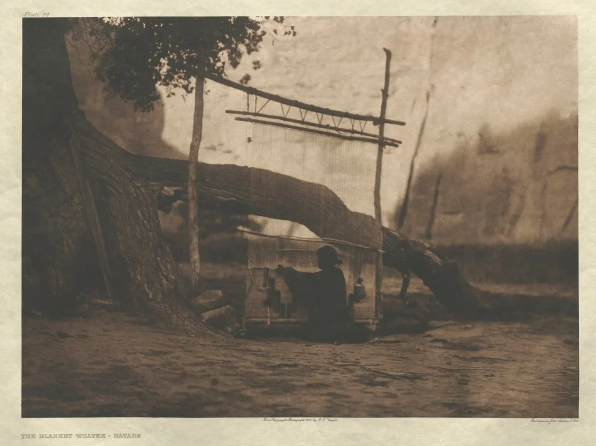 Portfolio I, Plate 34: The Blanket Weaver-Navaho, by Edward S. Curtis, 1904