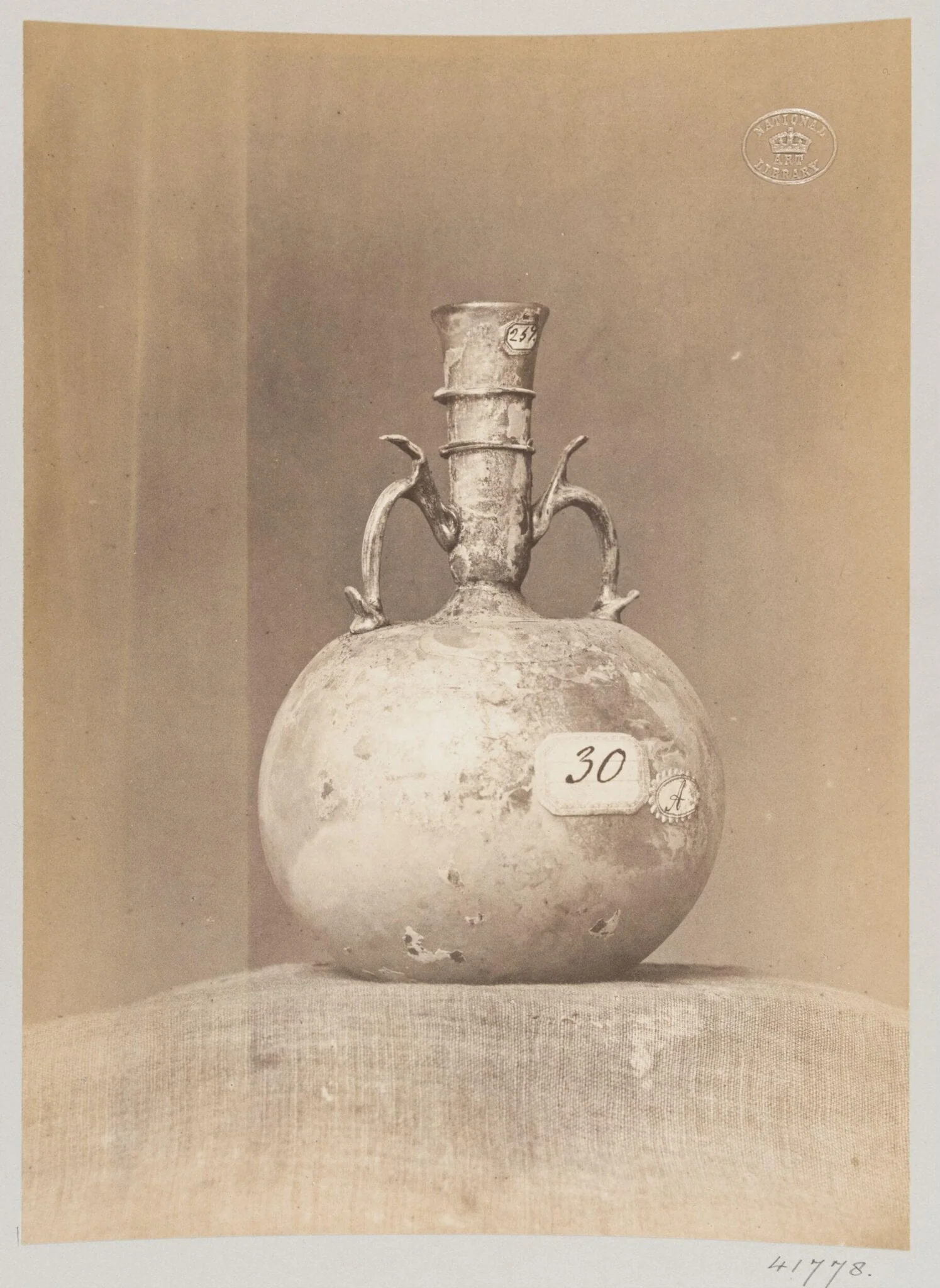 Antique glass vase, by Louise Laffon, photographic, 1864