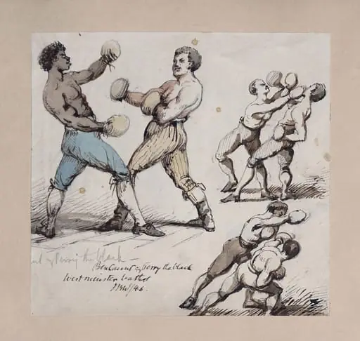 Boxing match: Ben Caunt and John Perry (Perry the Black), Westminster Baths