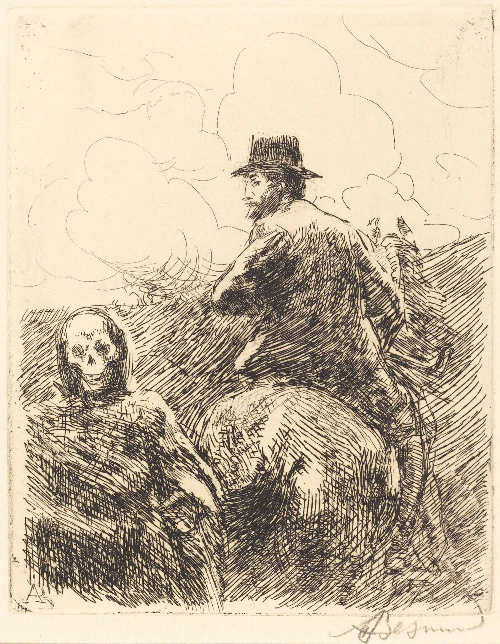 Danger Passed (Danger passe), by Paul-Albert Besnard, ink, 1900