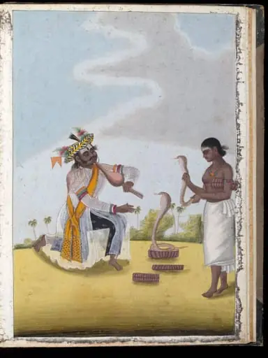 Jugglers with snake