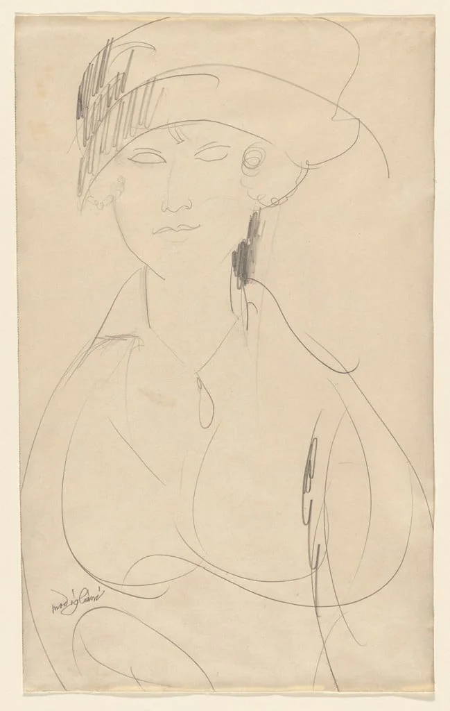 Untitled, by Amedeo Modigliani, graphite, 1920