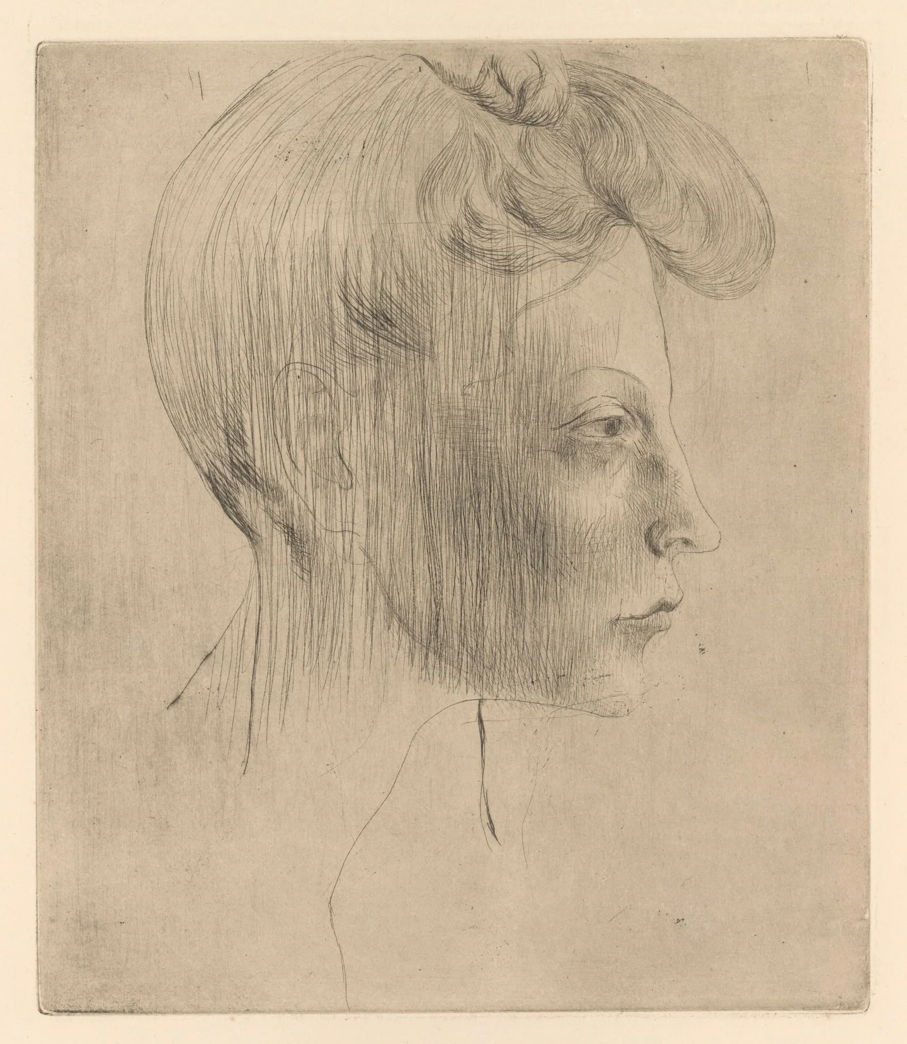 Head of a Woman in Profile, by Pablo Picasso, 1905
