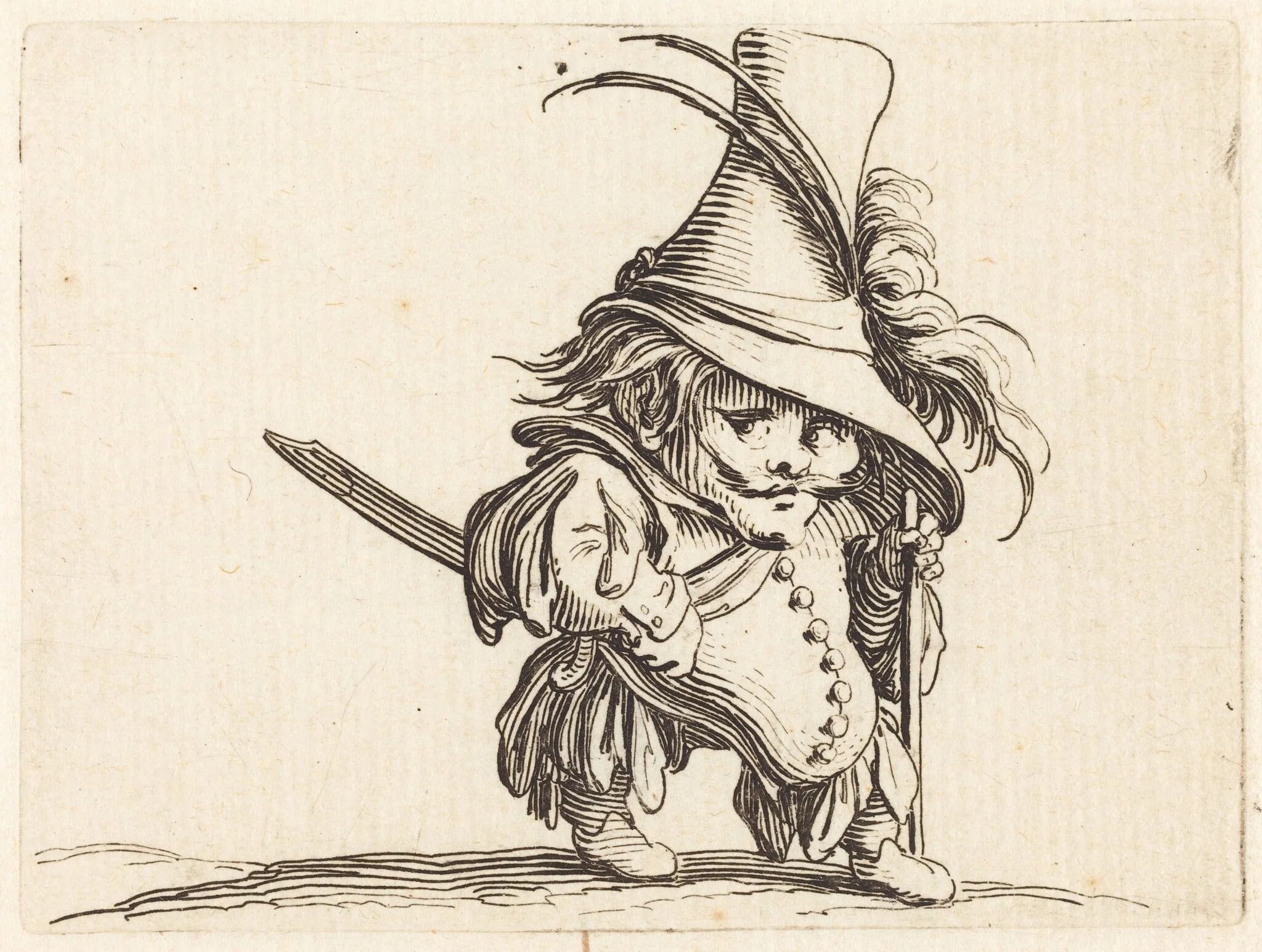 The Potbellied Man with the Tall Hat, by Jacques Callot, ink, 1622