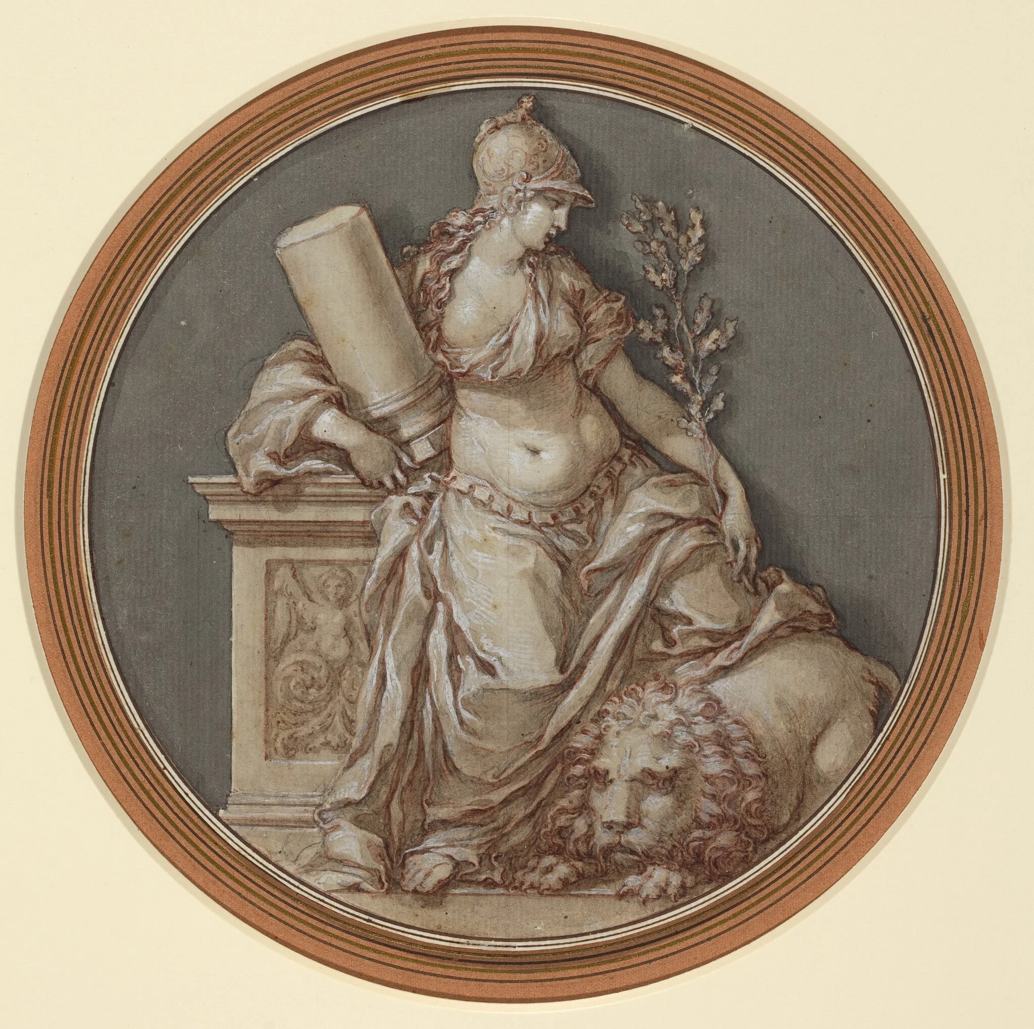 Allegory of Fortitude, by Francesco Rosaspina, ink, 1802