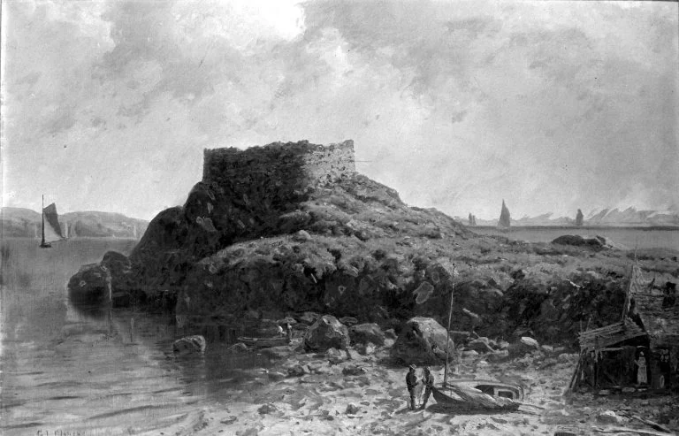 Fort Dumpling, Rhode Island, by George L. Clough, oil, 1870
