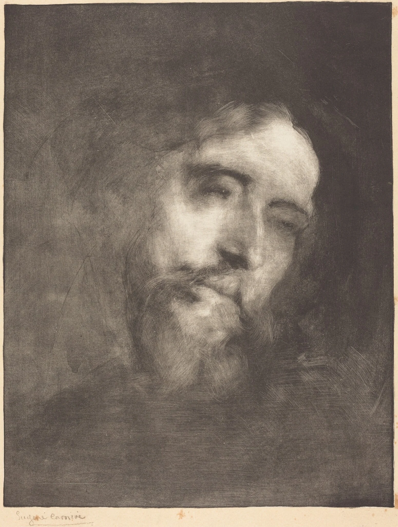 Alphonse Daudet, by Eugène Carrière, ink, 1893
