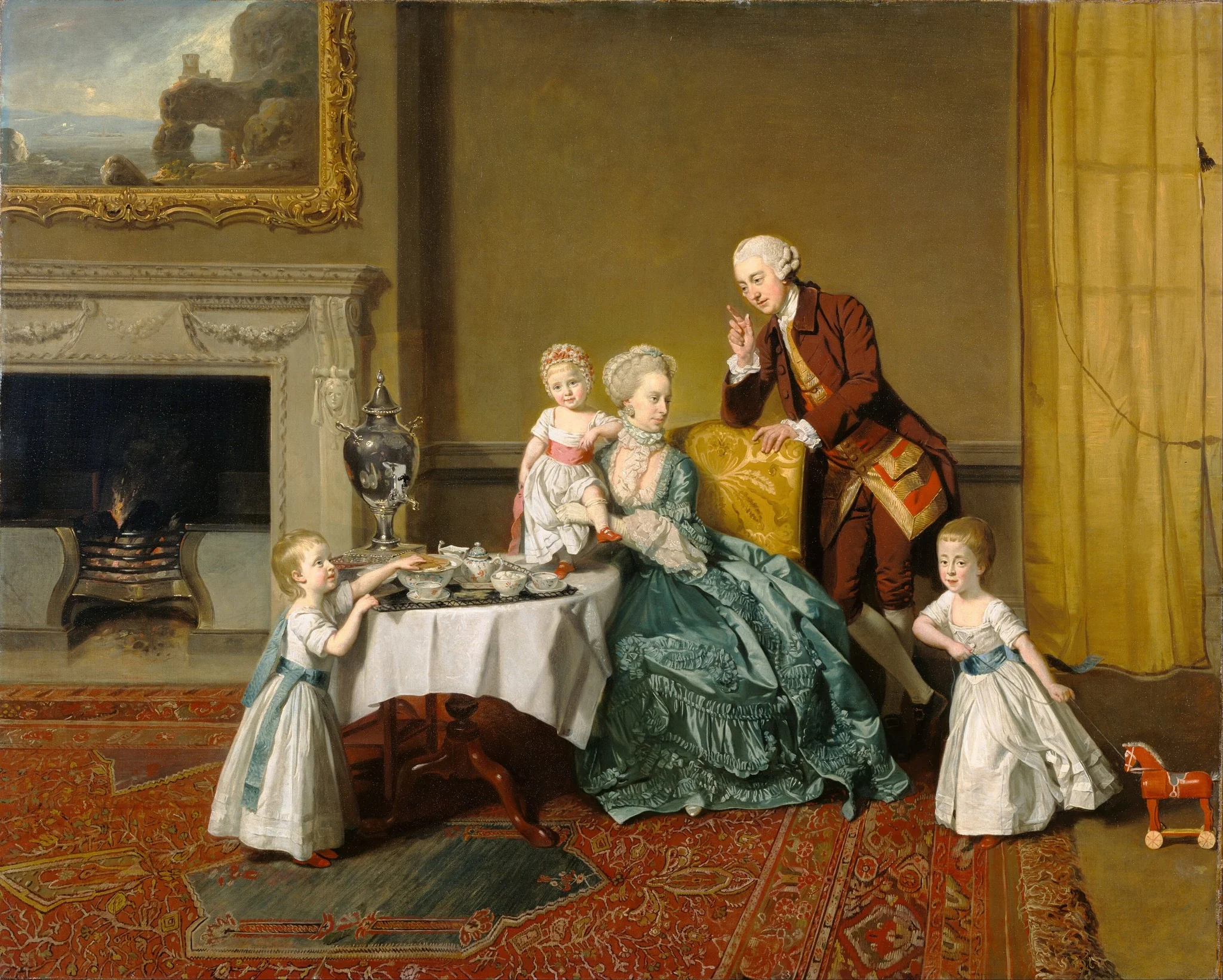 John, Fourteenth Lord Willoughby de Broke, and his Family, by Johann Zoffany, oil, 1766