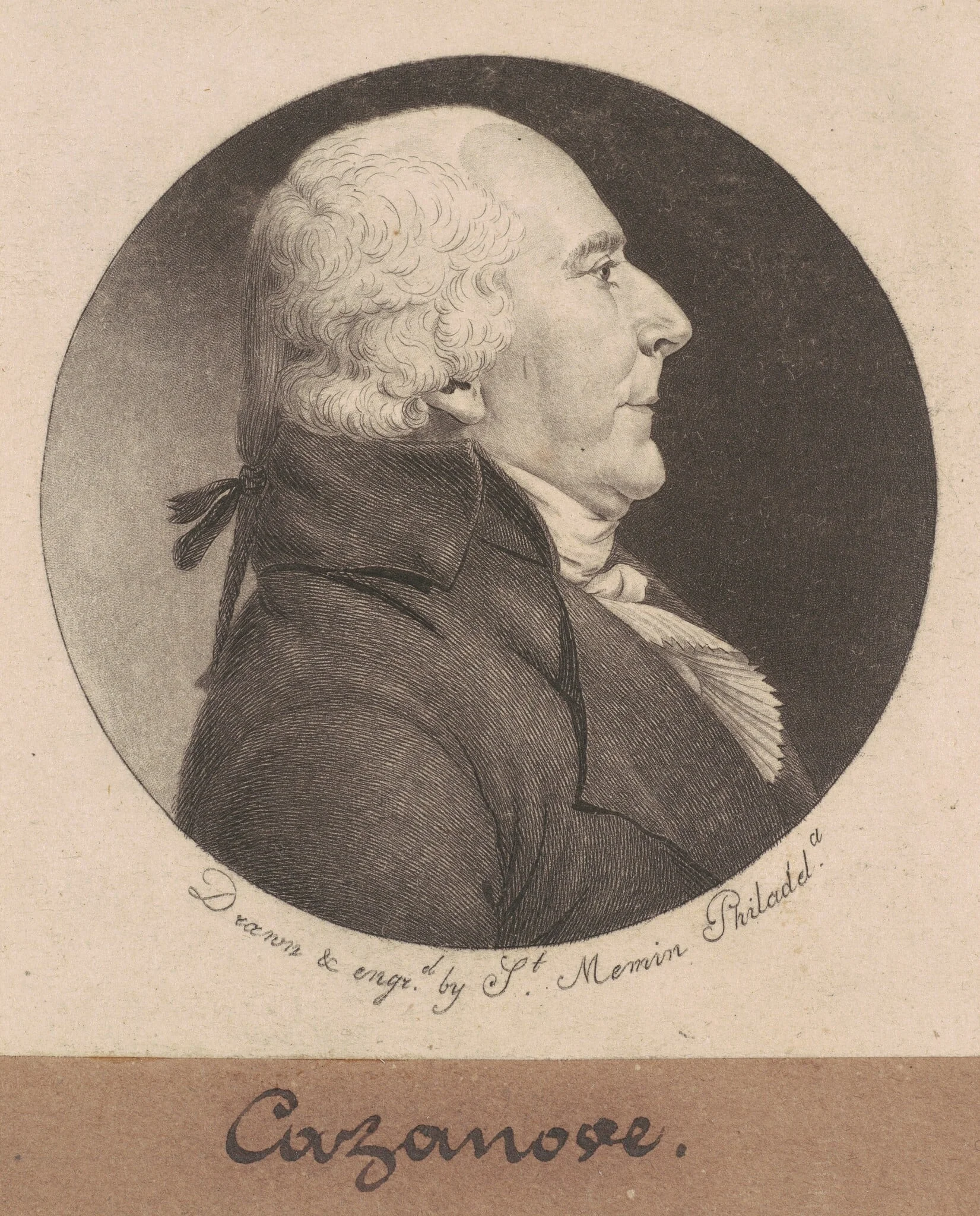 Théophile Cazanove, by Charles Balthazar Julien Févret de Saint-Mémin, ink, 1799