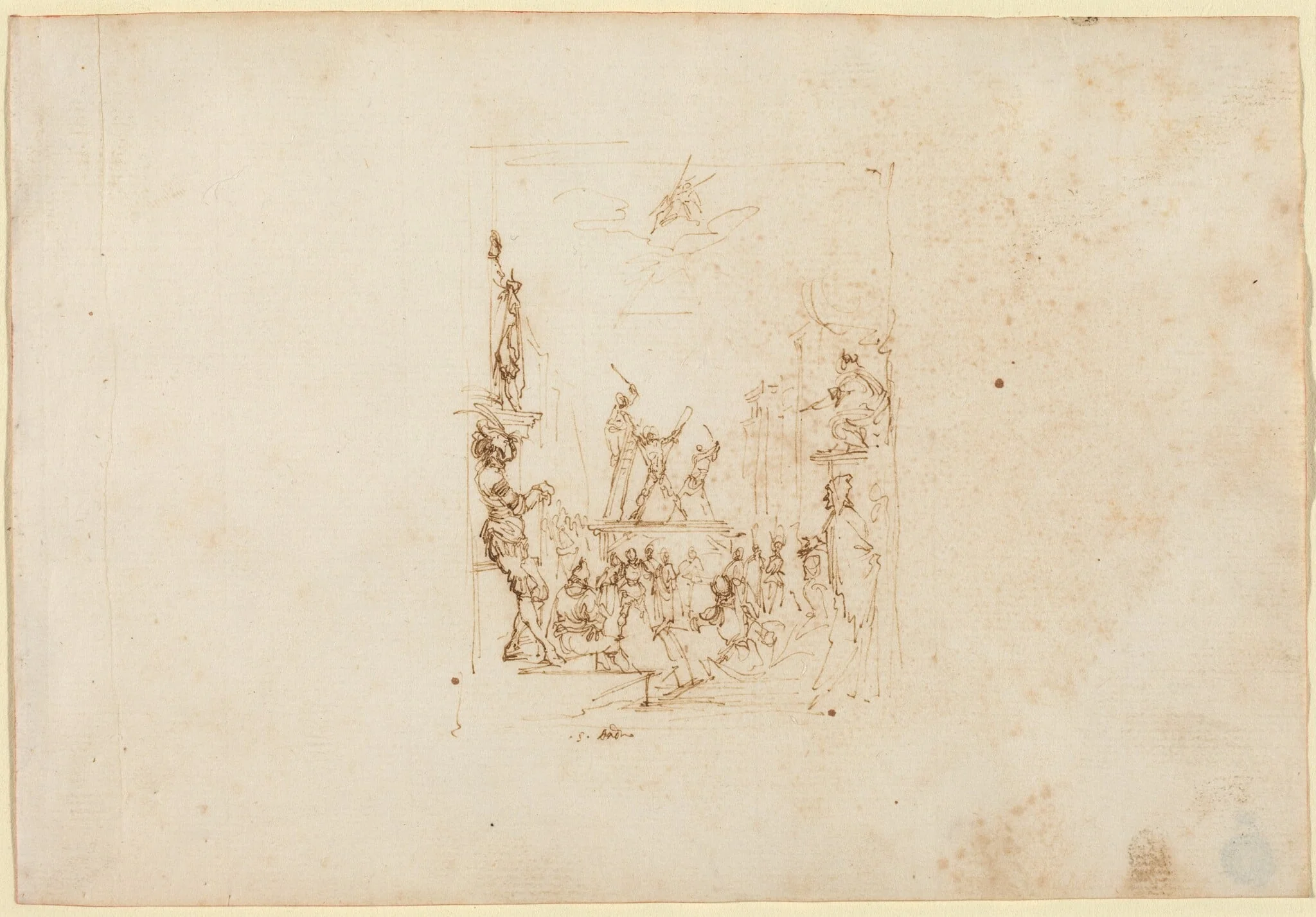 The Martyrdom of Saint Andrew, by Stefano Della Bella, ink, 1637