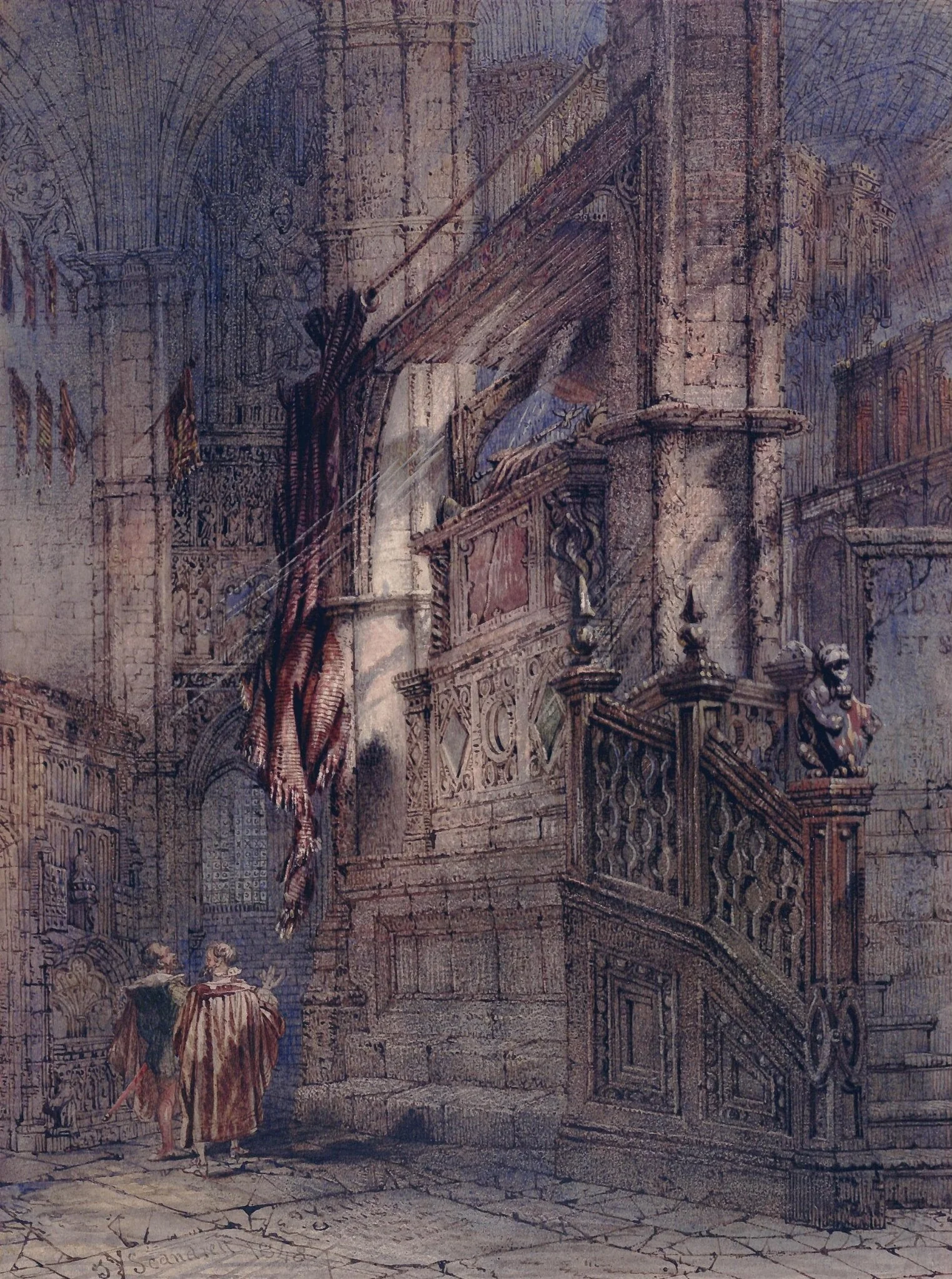 Tomb of Henry III in Westminster Abbey, by Thomas Scandrett, watercolor, 1848