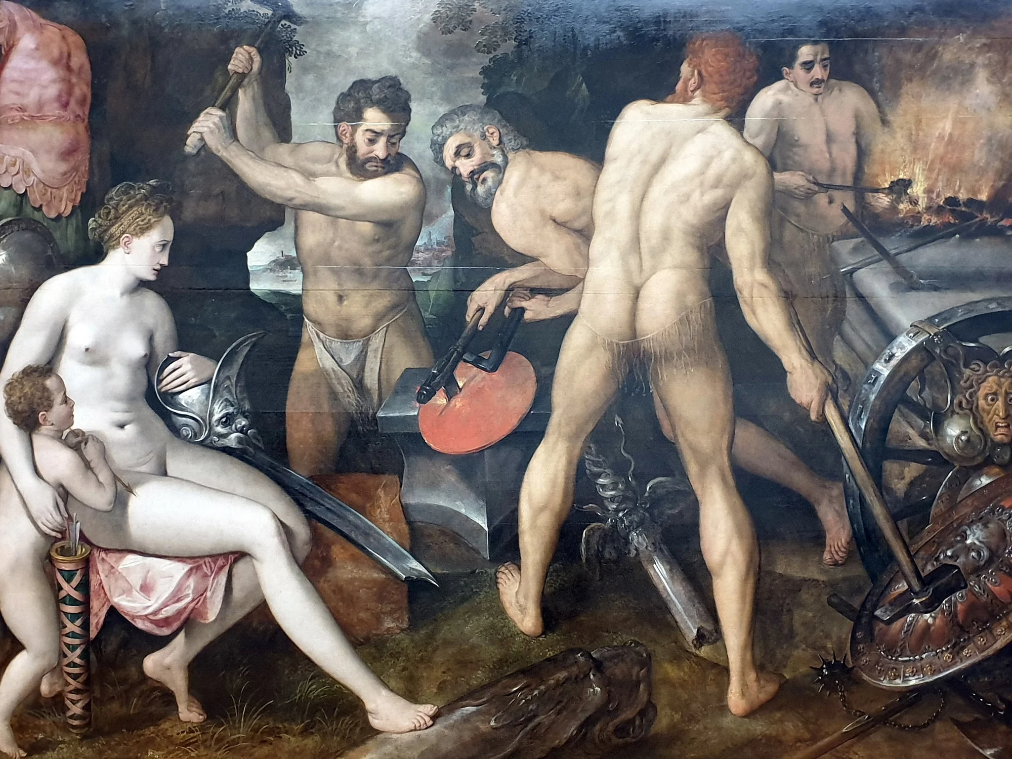 Venus and Cupid in the Forge of Vulcan