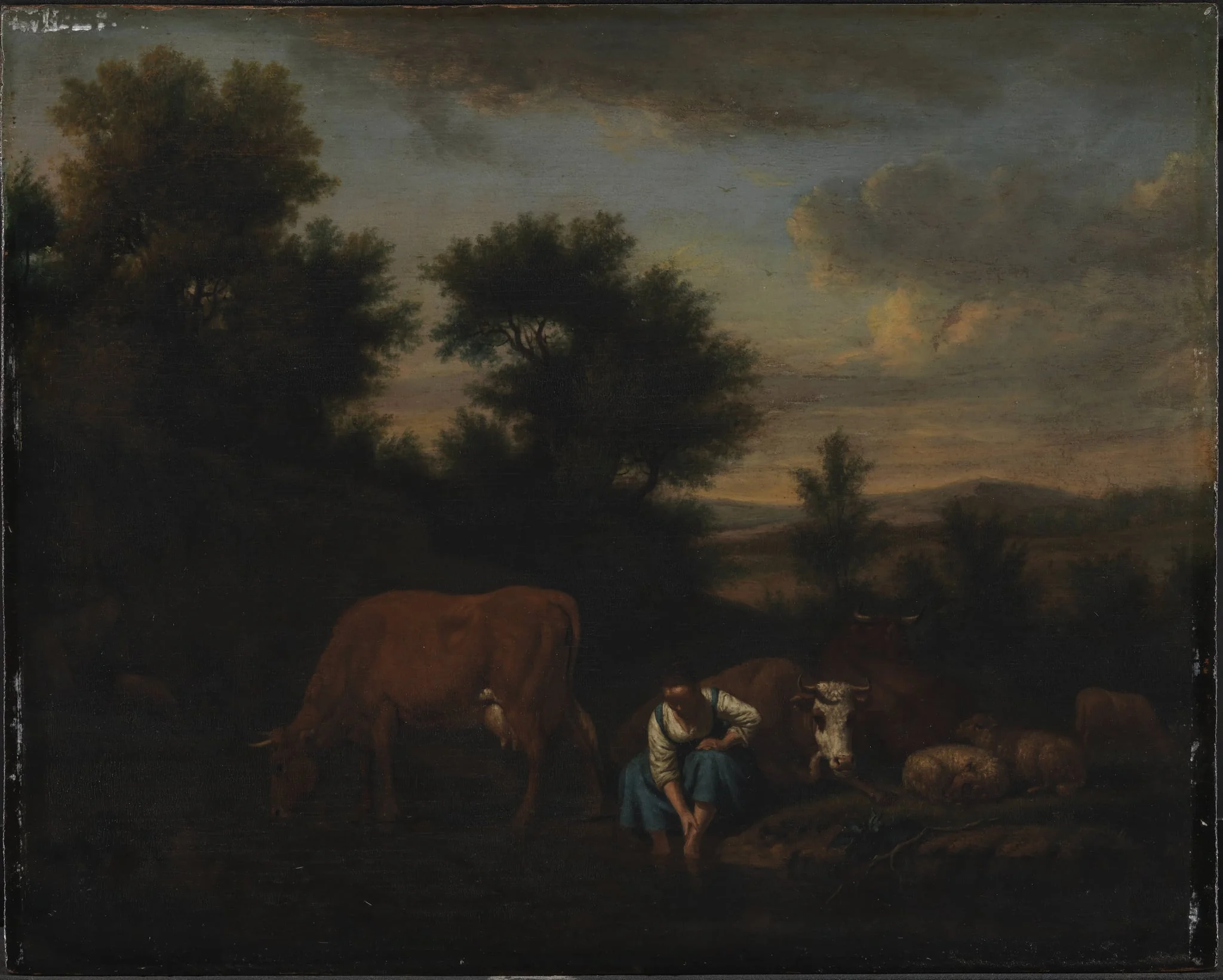 Shepherdess with Cattle, by Unknown, 1650