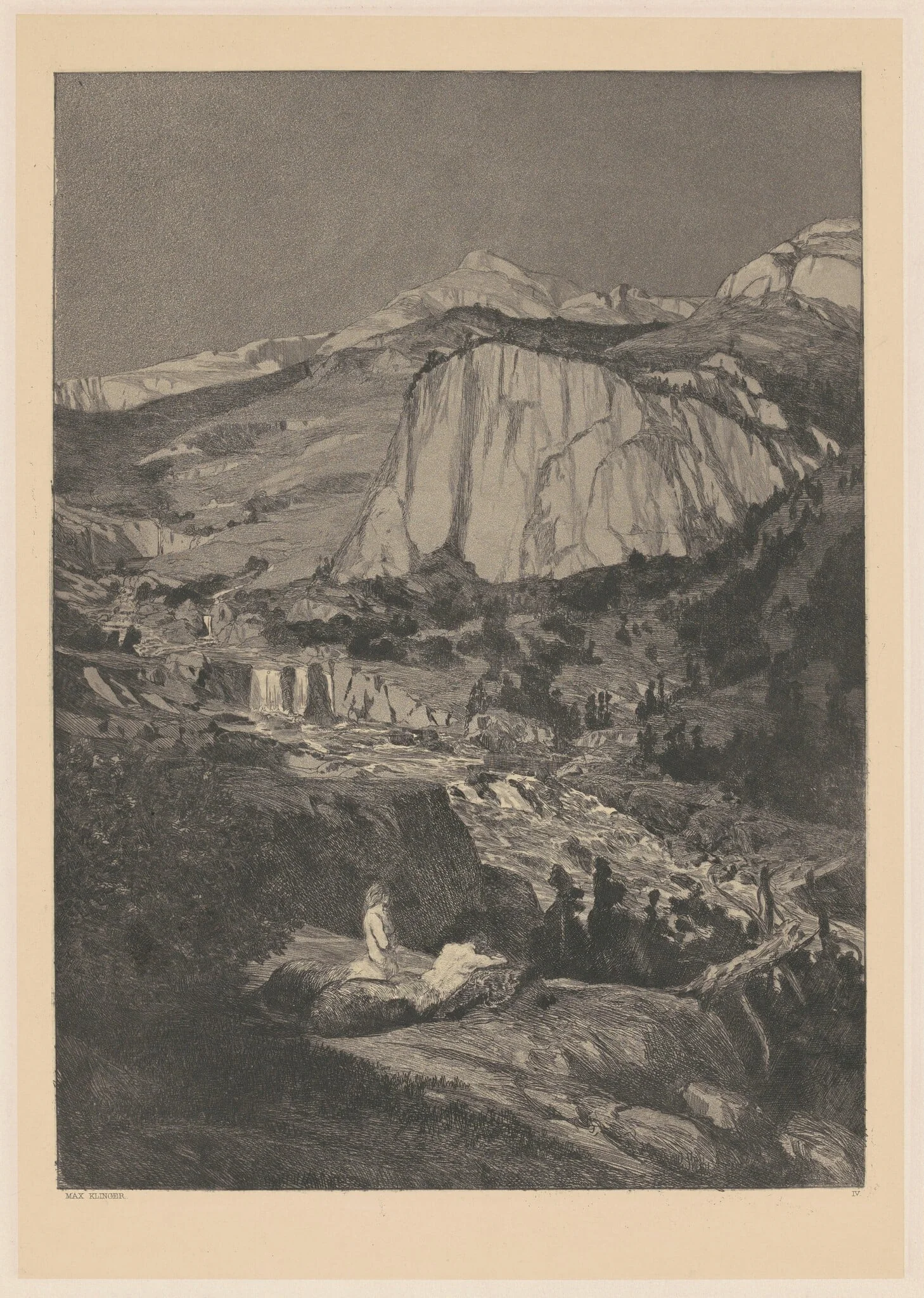 Moonlit Night (Mondnacht), by Max Klinger, ink, 1881