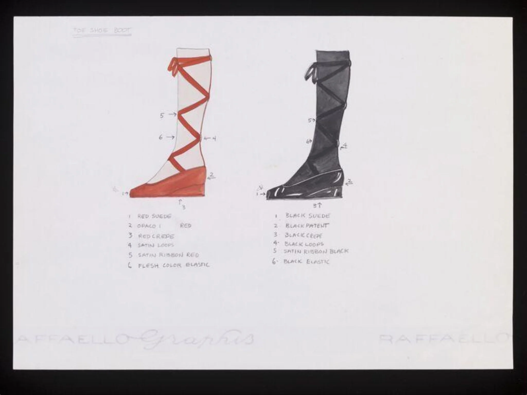 Toe Shoe Boot, by Barbara Nessim, watercolor, 1973