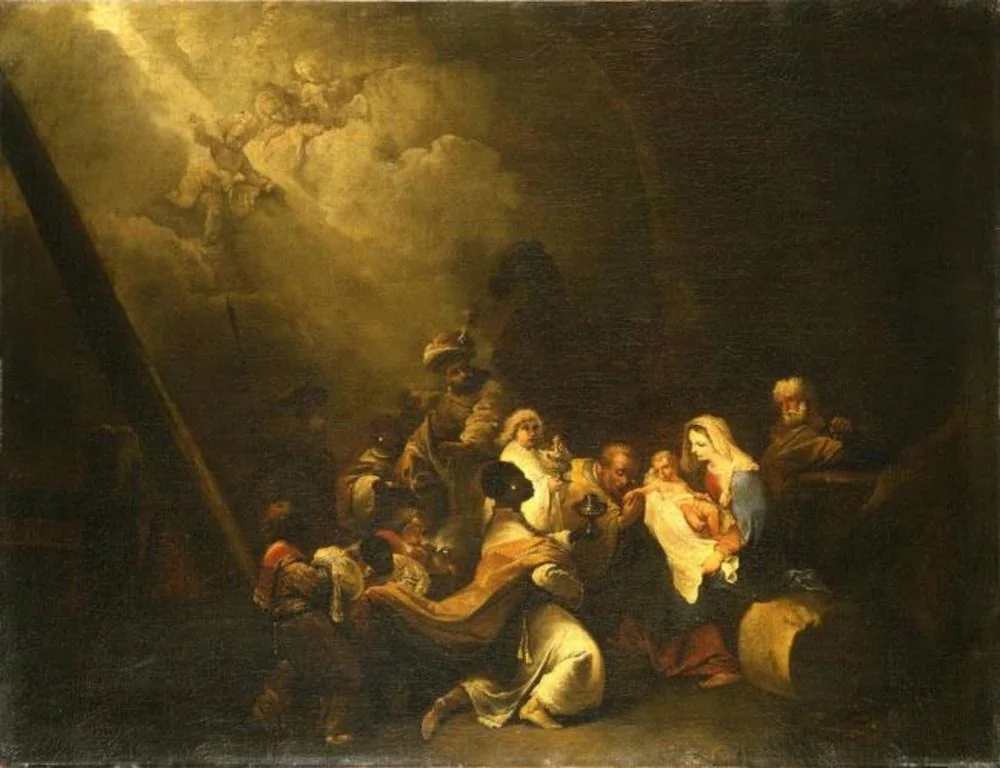 The adoration of the Magi, by Christian Wilhelm Ernst Dietrich, oil, 1731