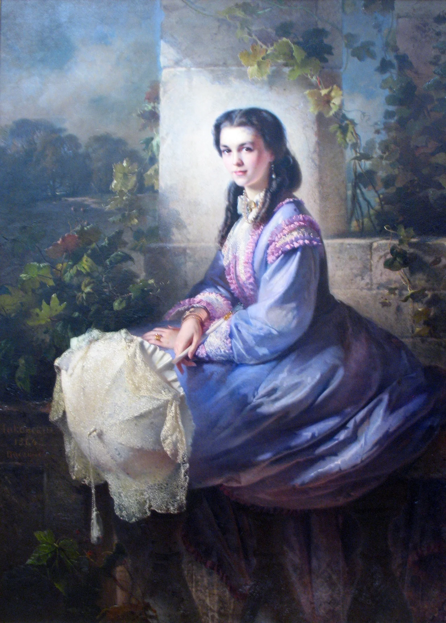 Portrait of S.L. Stroganova, by Vladimir Makovsky, oil, 1864