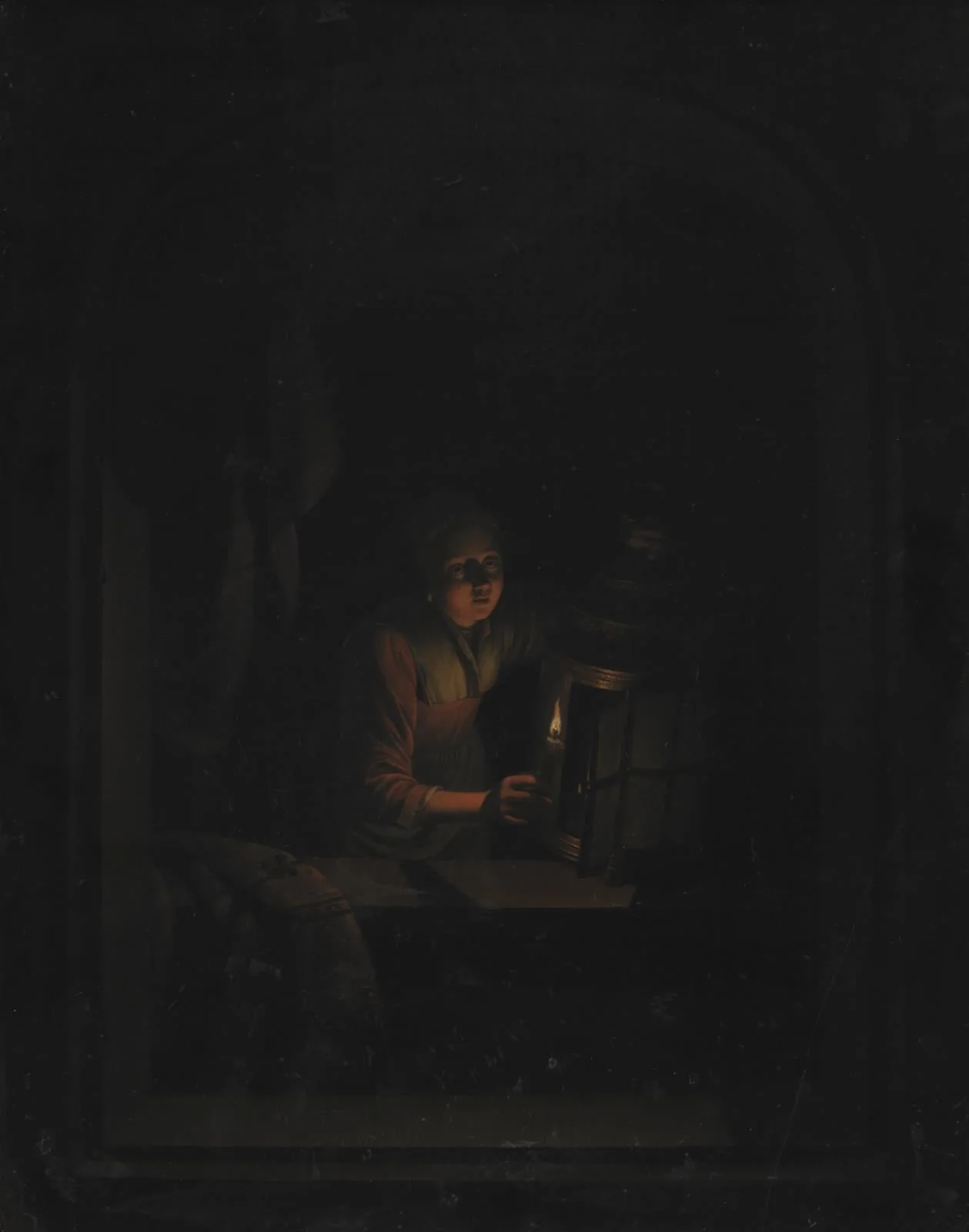 Girl with a Candle, by Unknown, 1750