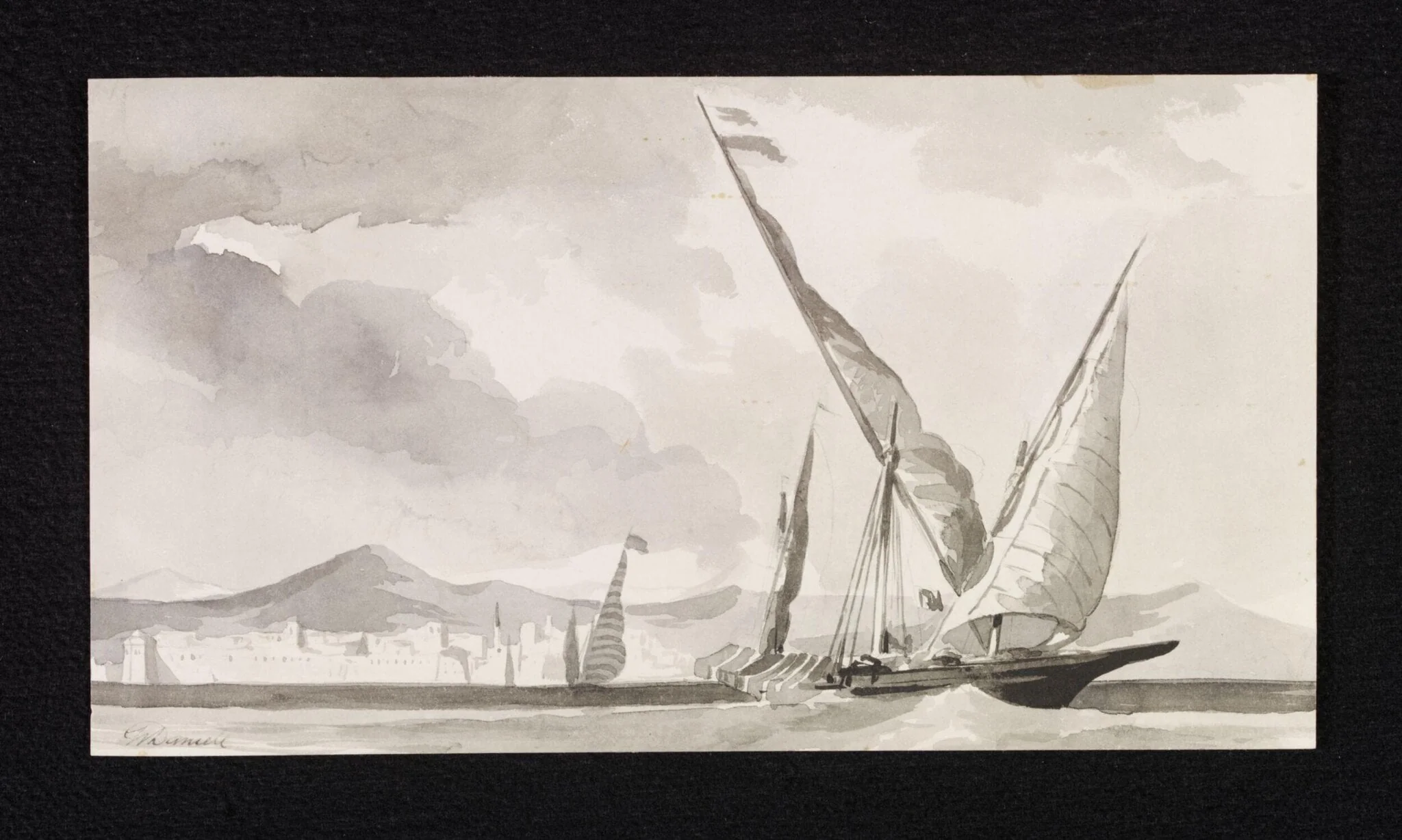 Jeddah, by Unknown, watercolor, 1845