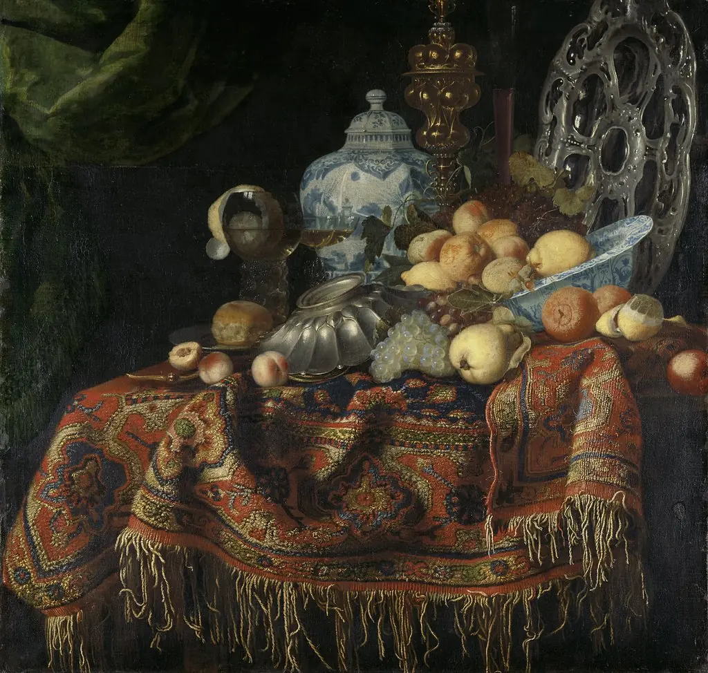 Still Life with Fruit, Plates and Dishes on a Turkey Carpet