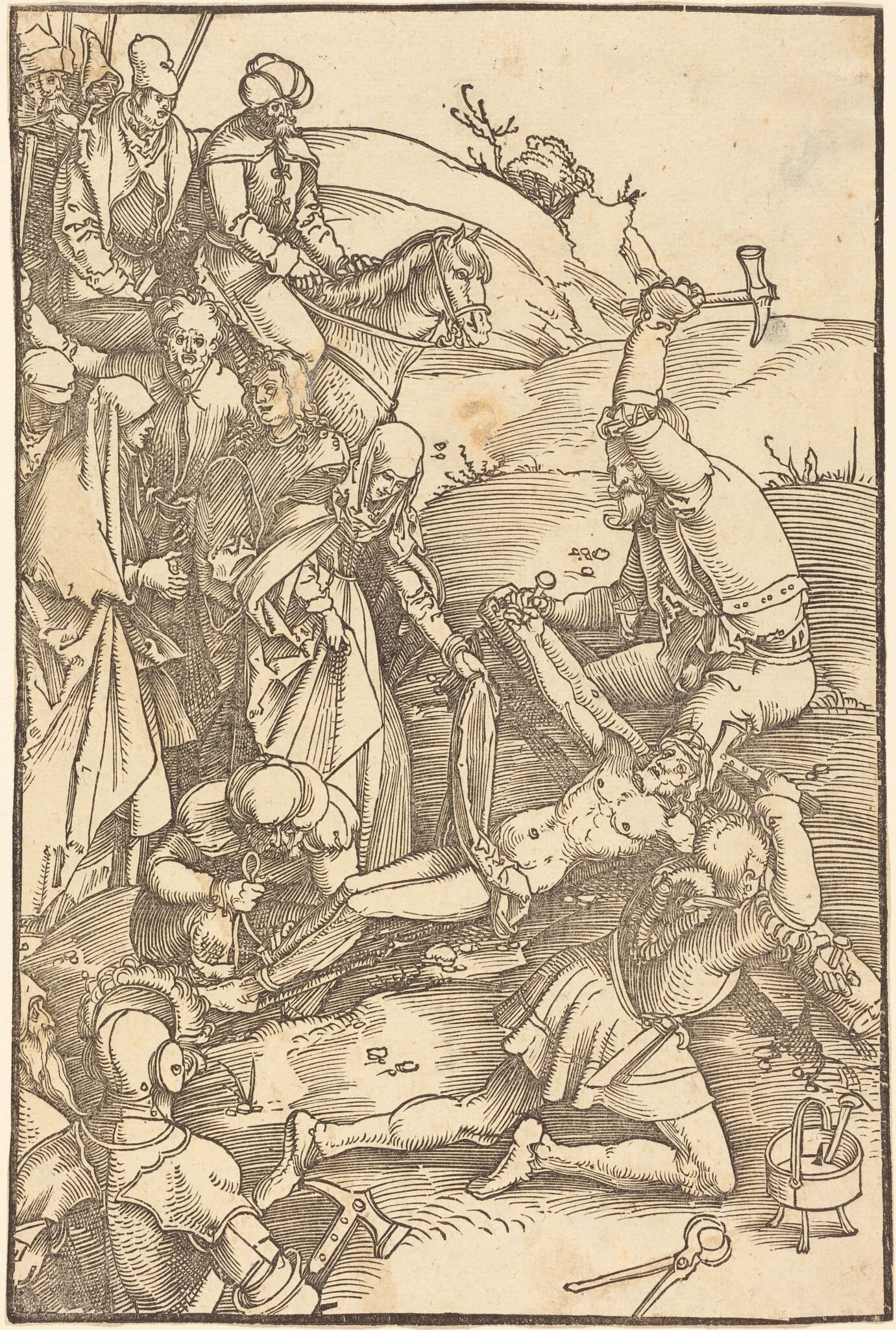 Christ Nailed to the Cross, by Hans Baldung Grien, ink, 1507