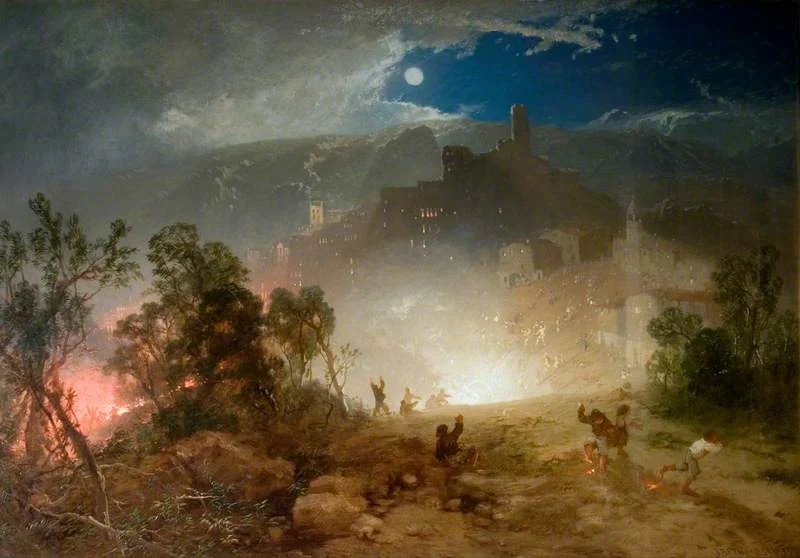 Night Fête at Olevano, by James Baker Pyne, oil, 1853