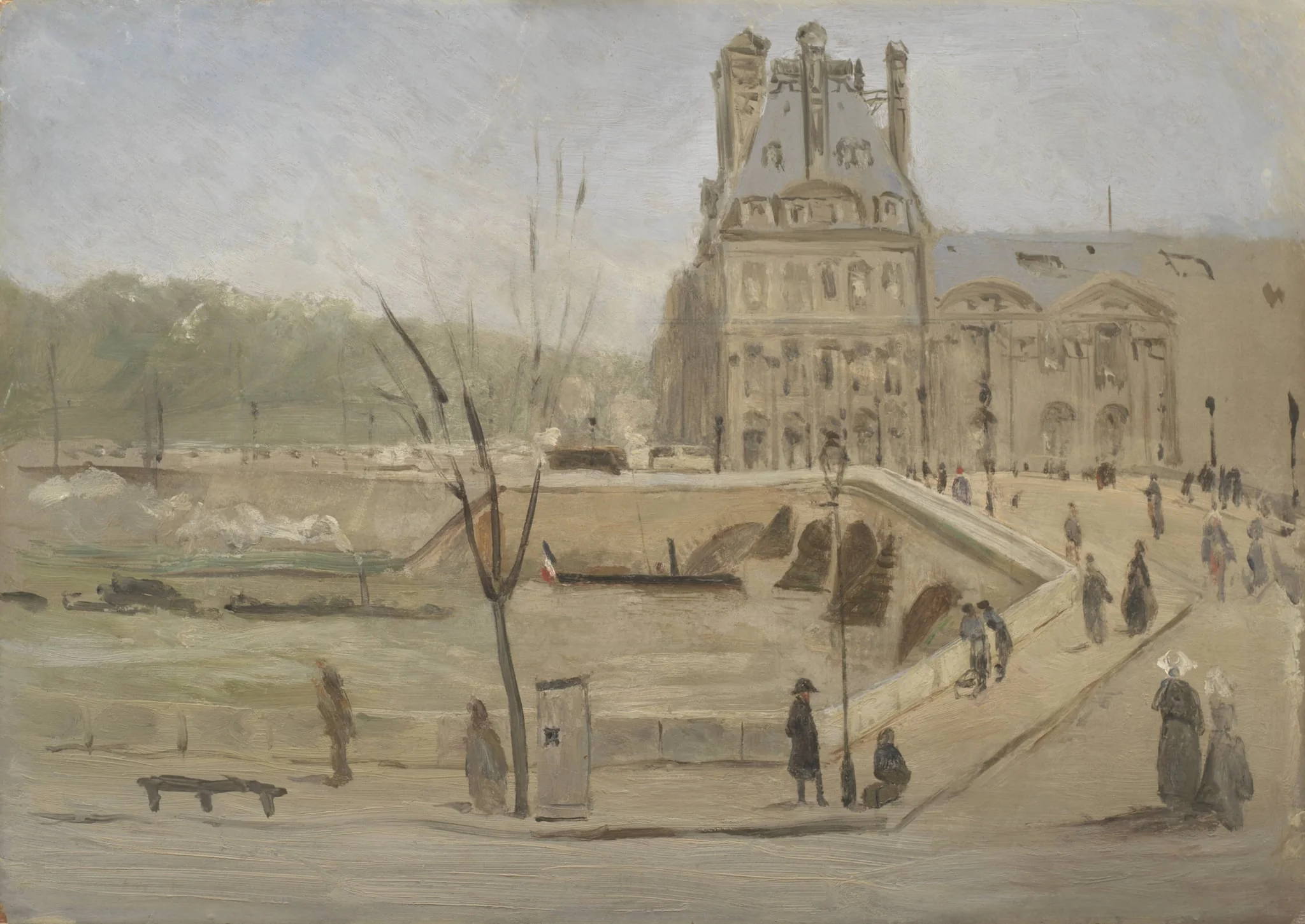 Pont Royal in Paris. Sketch, by Unknown, 1850