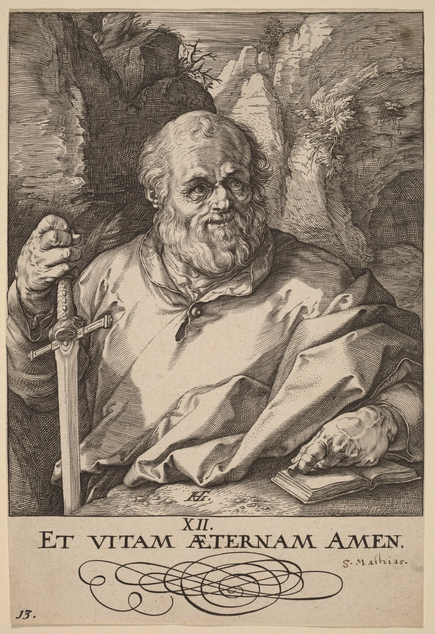 Saint Matthias, by Hendrik Goltzius, ink, 1589