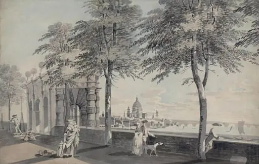 York Stairs, the Thames, Blackfriars Bridge and St. Paul's Cathedral