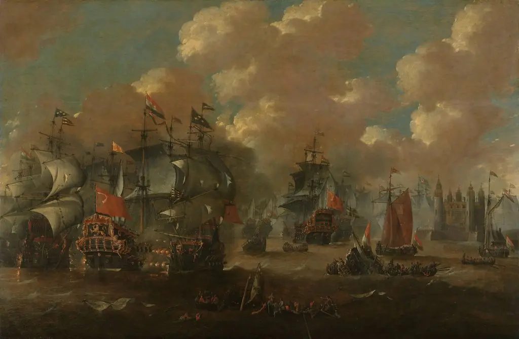 Naval battle near Elseneur in the Sound between the Dutch and the Swedish fleets, 8 November 1658