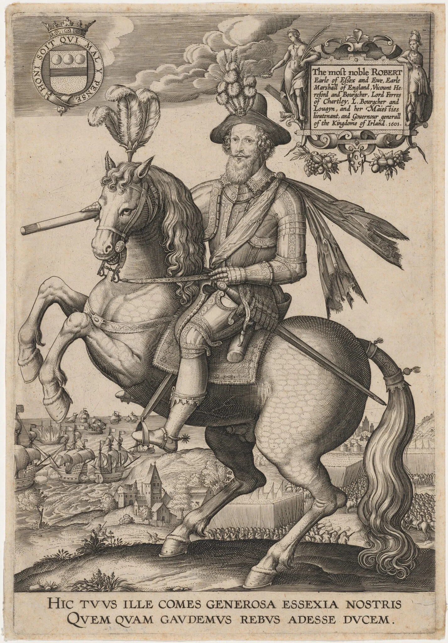 Robert Devereux, Second Earl of Essex, by Unknown, ink, 1601