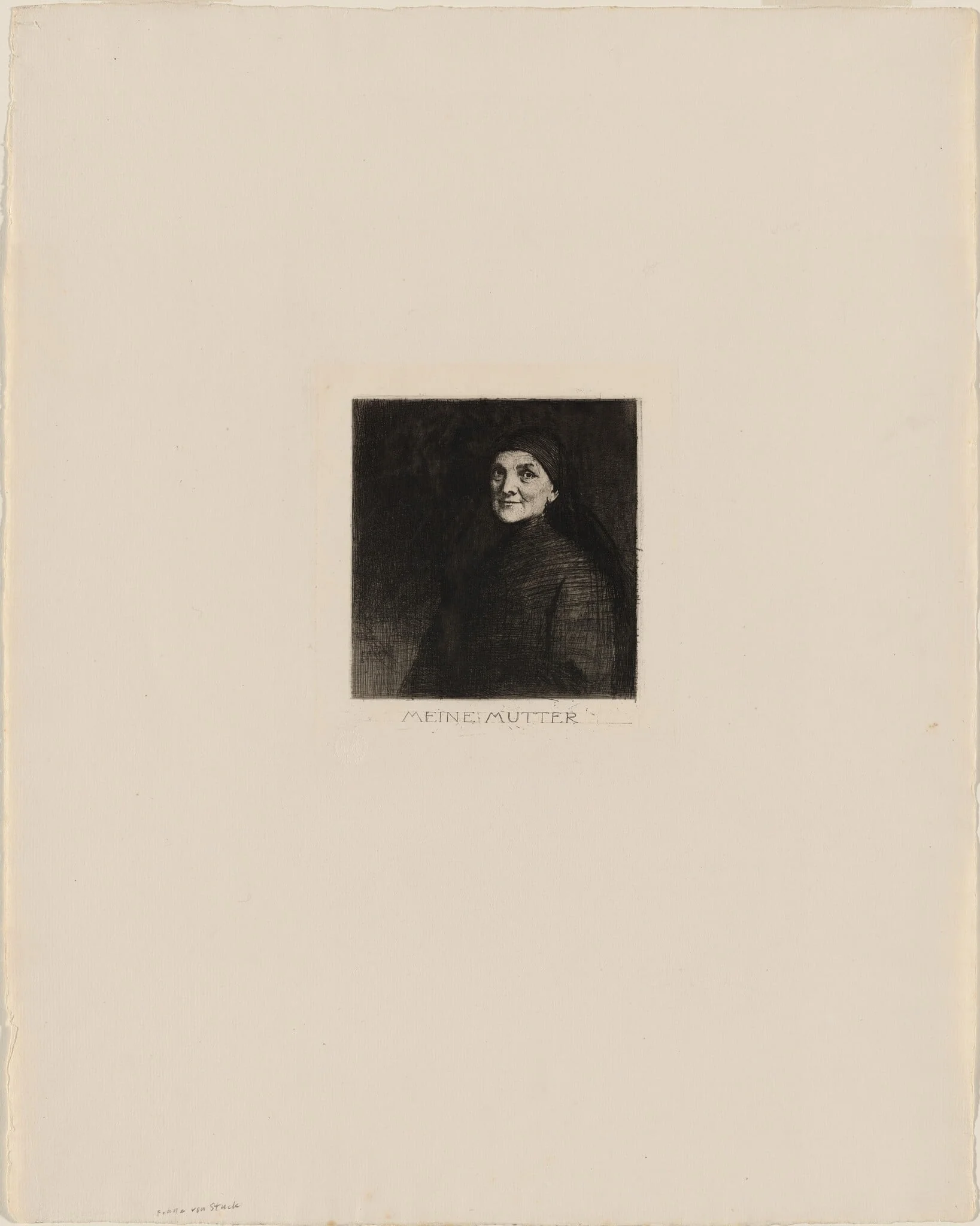 Meine Mutter (My Mother), by Franz von Stuck, ink, 1890