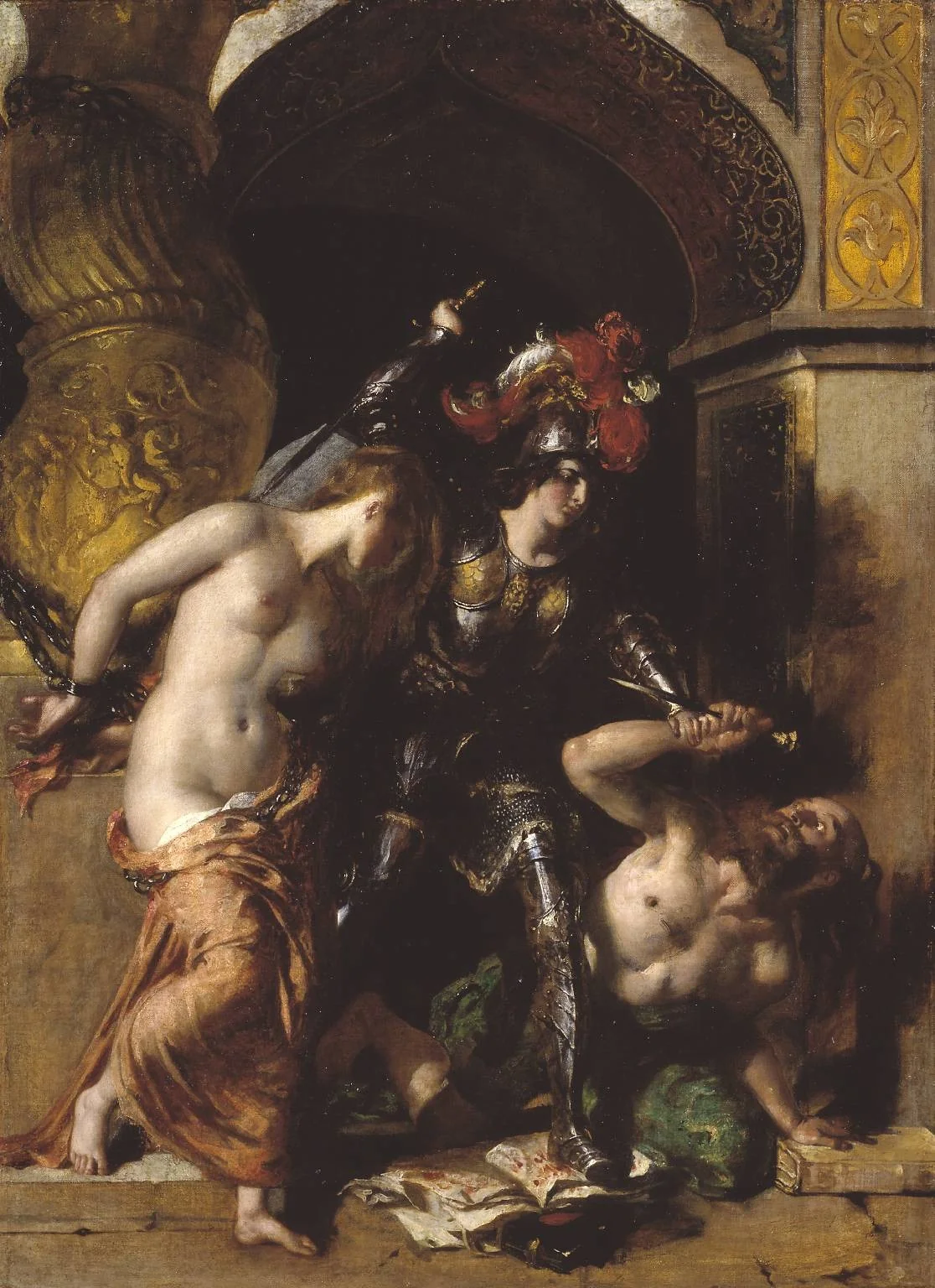 Britomart Redeems Faire Amoret, by William Etty, oil, 1833