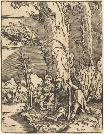 Saint Christopher Seated by a River Bank